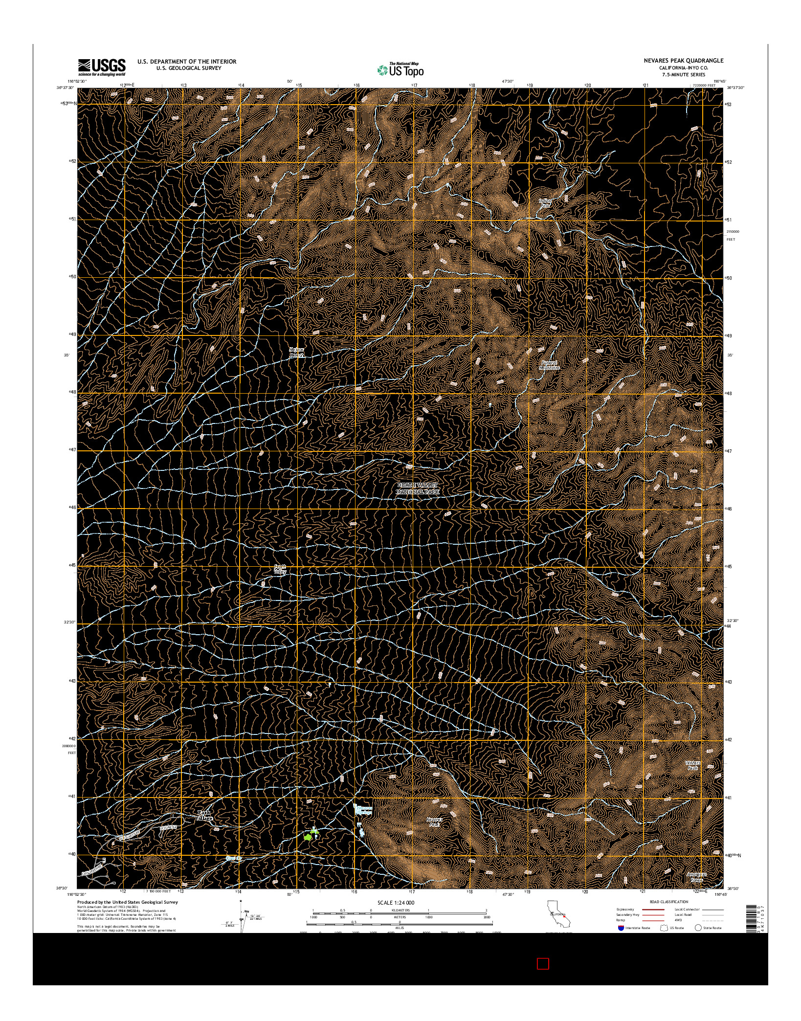 USGS US TOPO 7.5-MINUTE MAP FOR NEVARES PEAK, CA 2015