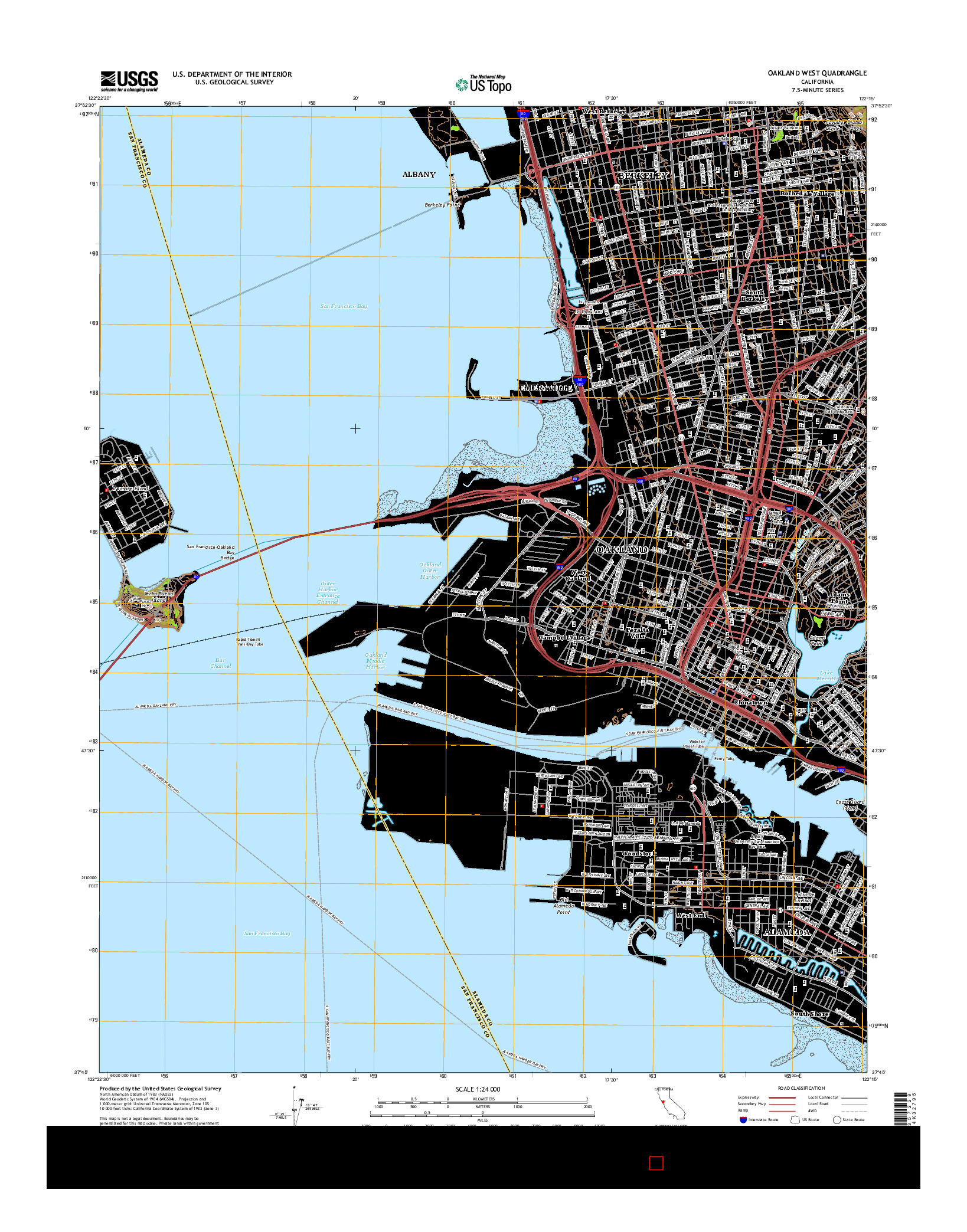 USGS US TOPO 7.5-MINUTE MAP FOR OAKLAND WEST, CA 2015