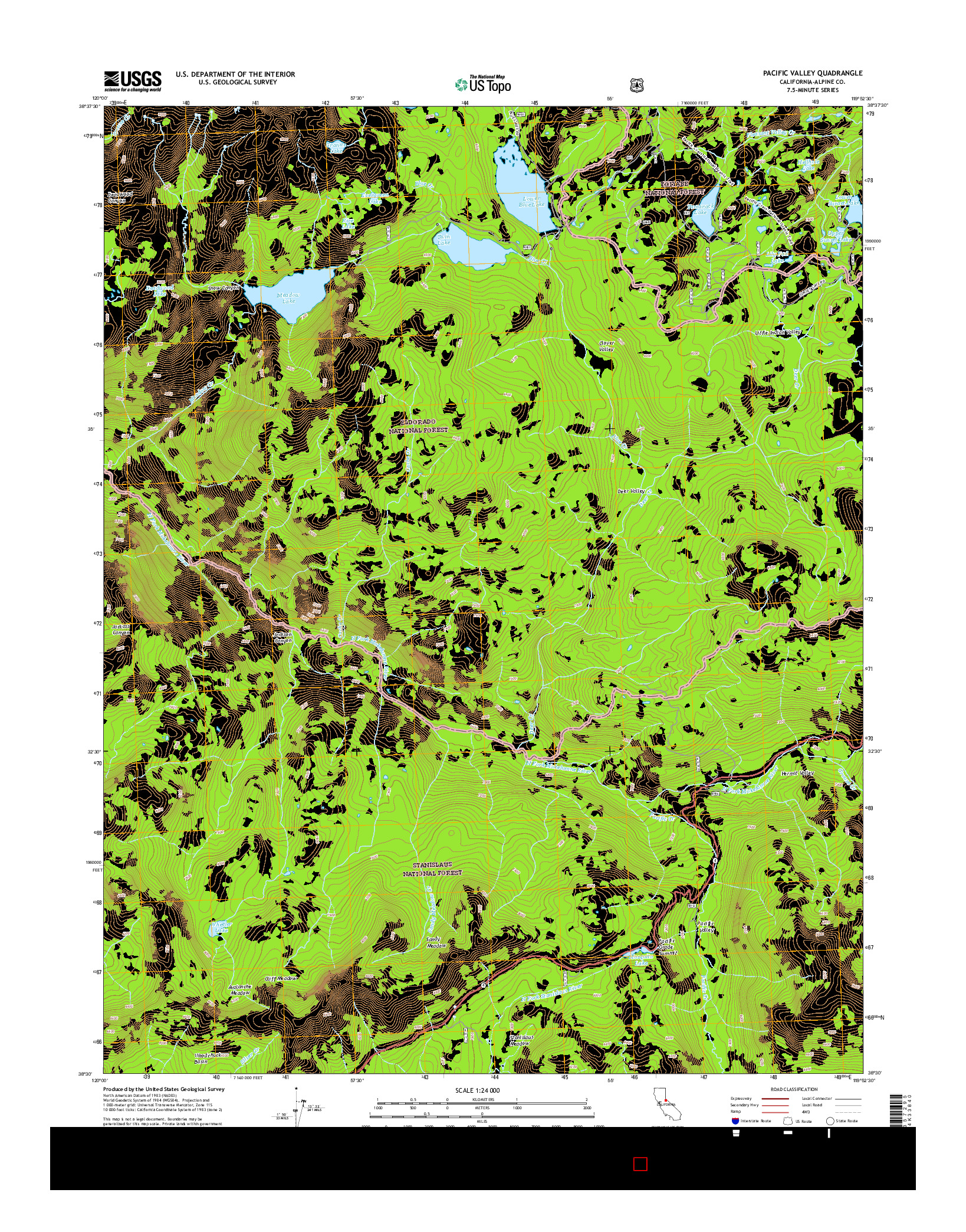 USGS US TOPO 7.5-MINUTE MAP FOR PACIFIC VALLEY, CA 2015