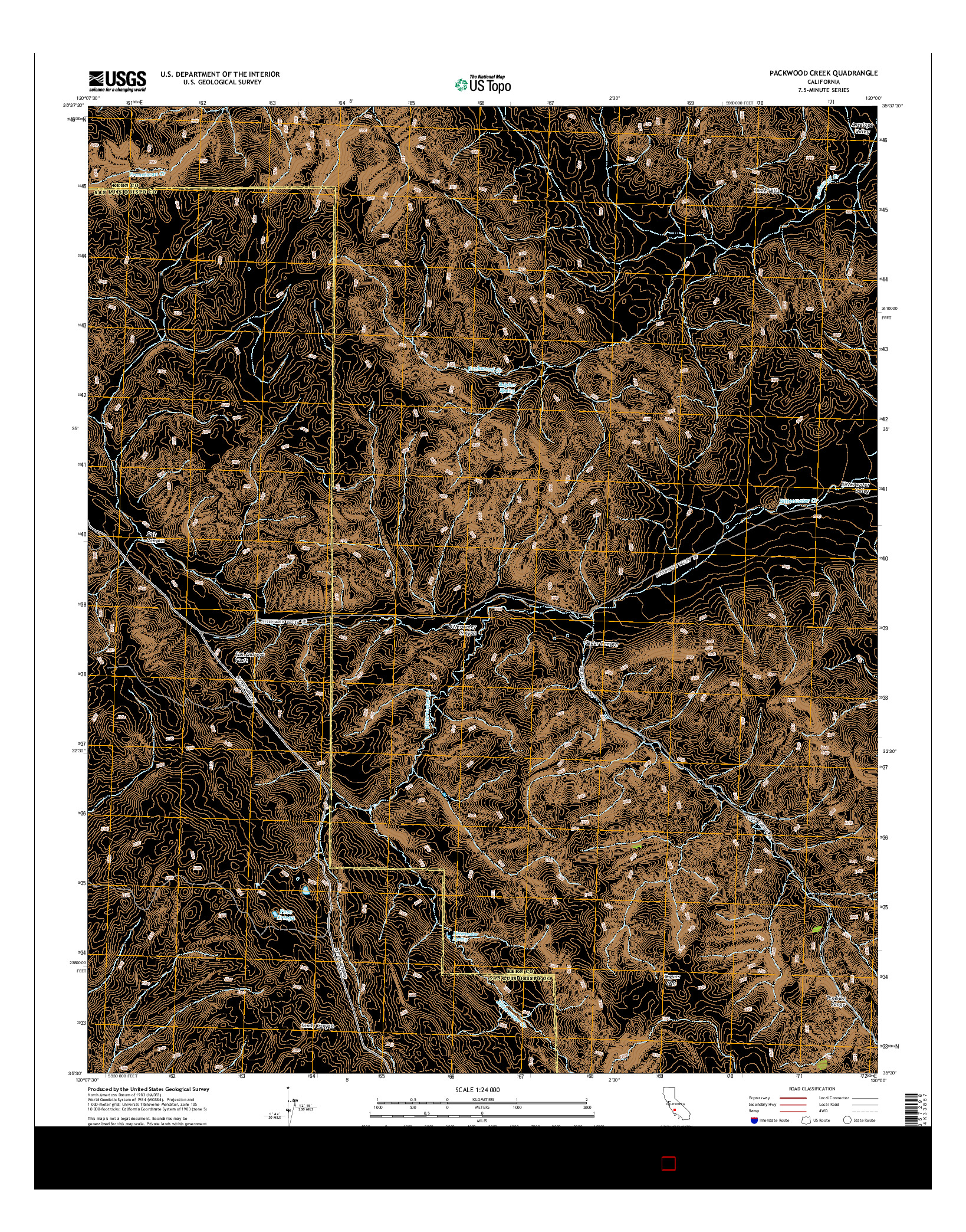USGS US TOPO 7.5-MINUTE MAP FOR PACKWOOD CREEK, CA 2015