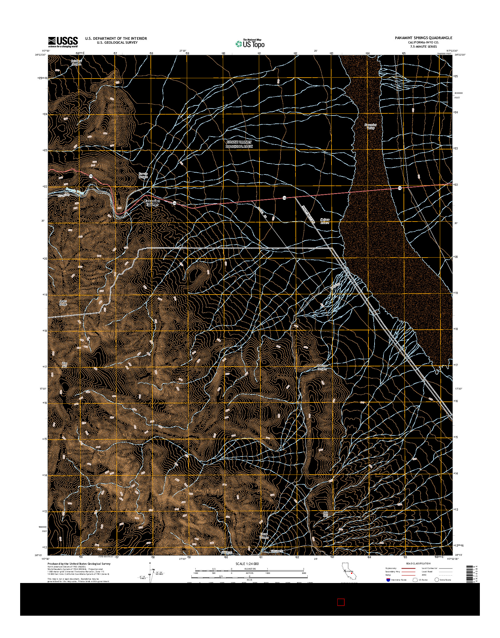 USGS US TOPO 7.5-MINUTE MAP FOR PANAMINT SPRINGS, CA 2015