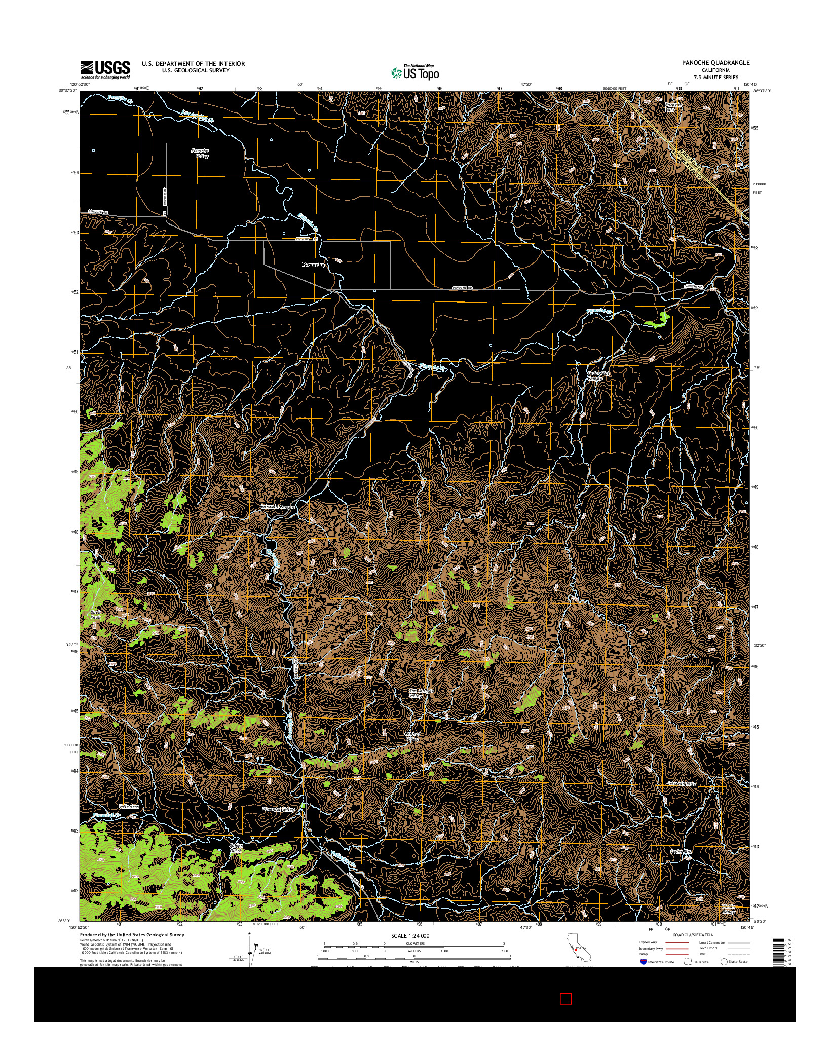 USGS US TOPO 7.5-MINUTE MAP FOR PANOCHE, CA 2015