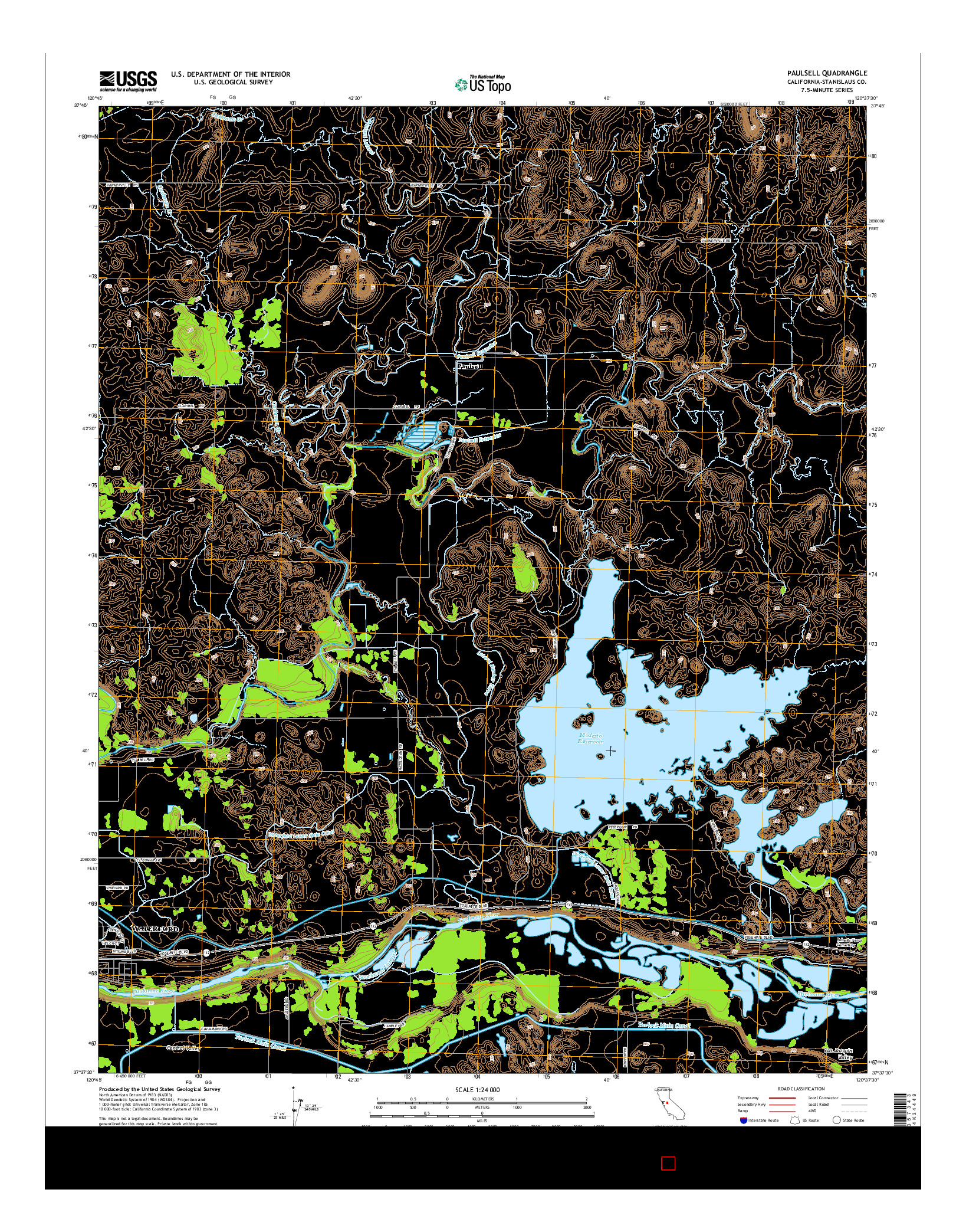 USGS US TOPO 7.5-MINUTE MAP FOR PAULSELL, CA 2015