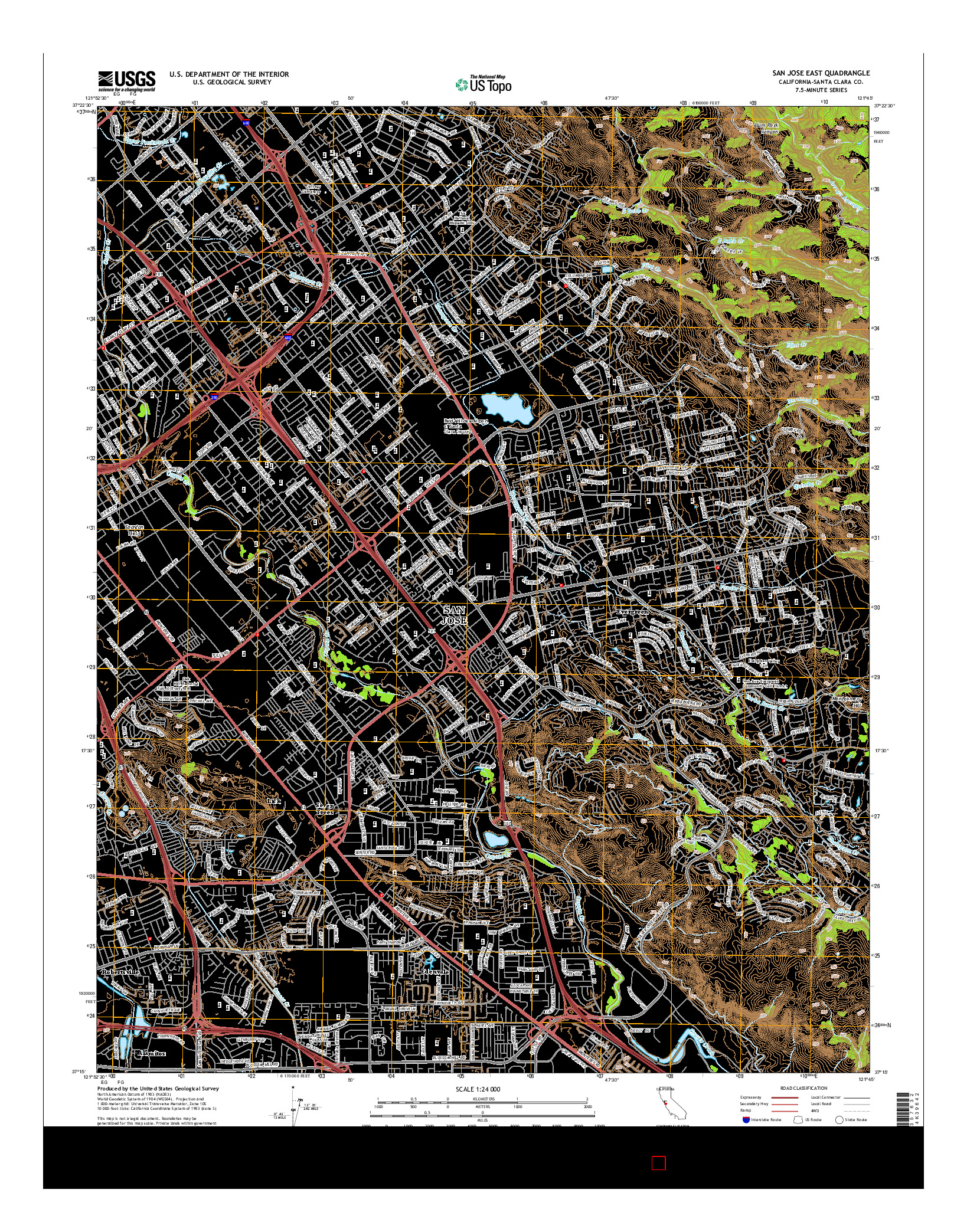 USGS US TOPO 7.5-MINUTE MAP FOR SAN JOSE EAST, CA 2015