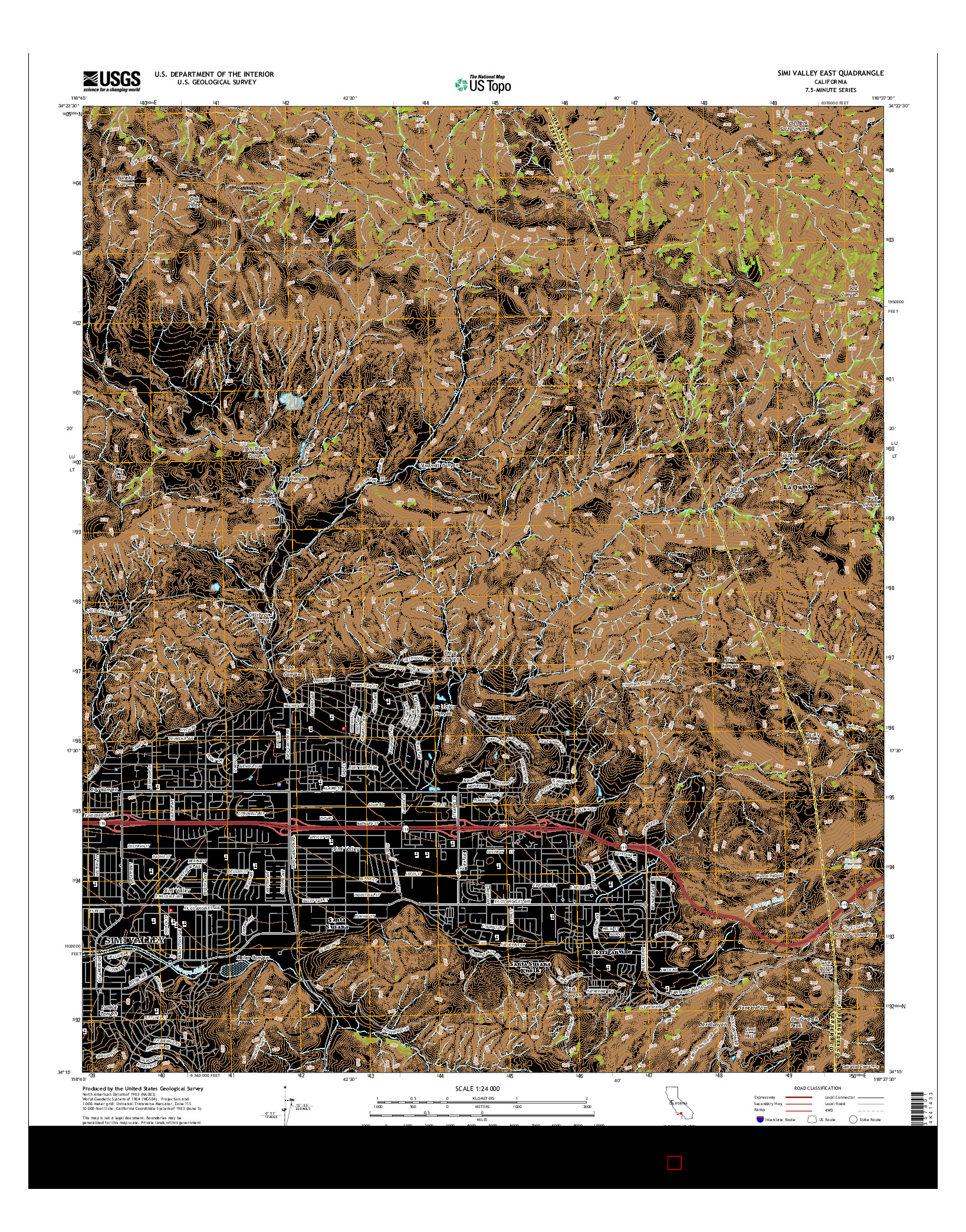 USGS US TOPO 7.5-MINUTE MAP FOR SIMI VALLEY EAST, CA 2015