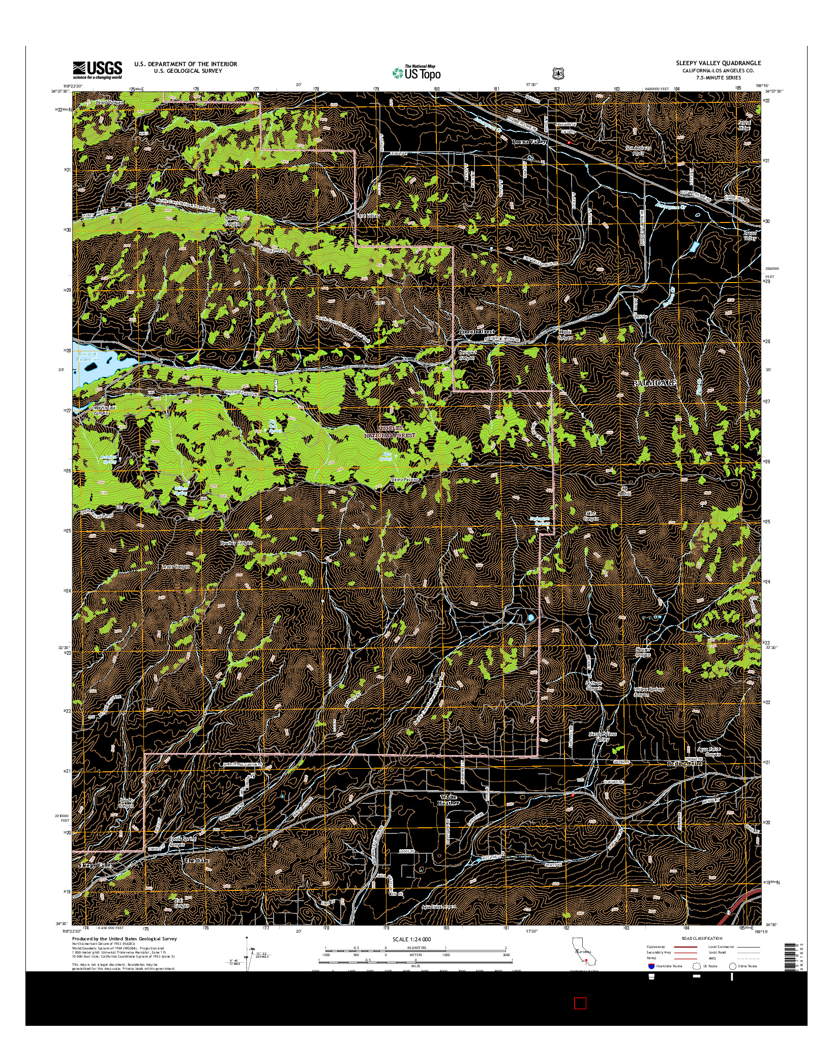 USGS US TOPO 7.5-MINUTE MAP FOR SLEEPY VALLEY, CA 2015