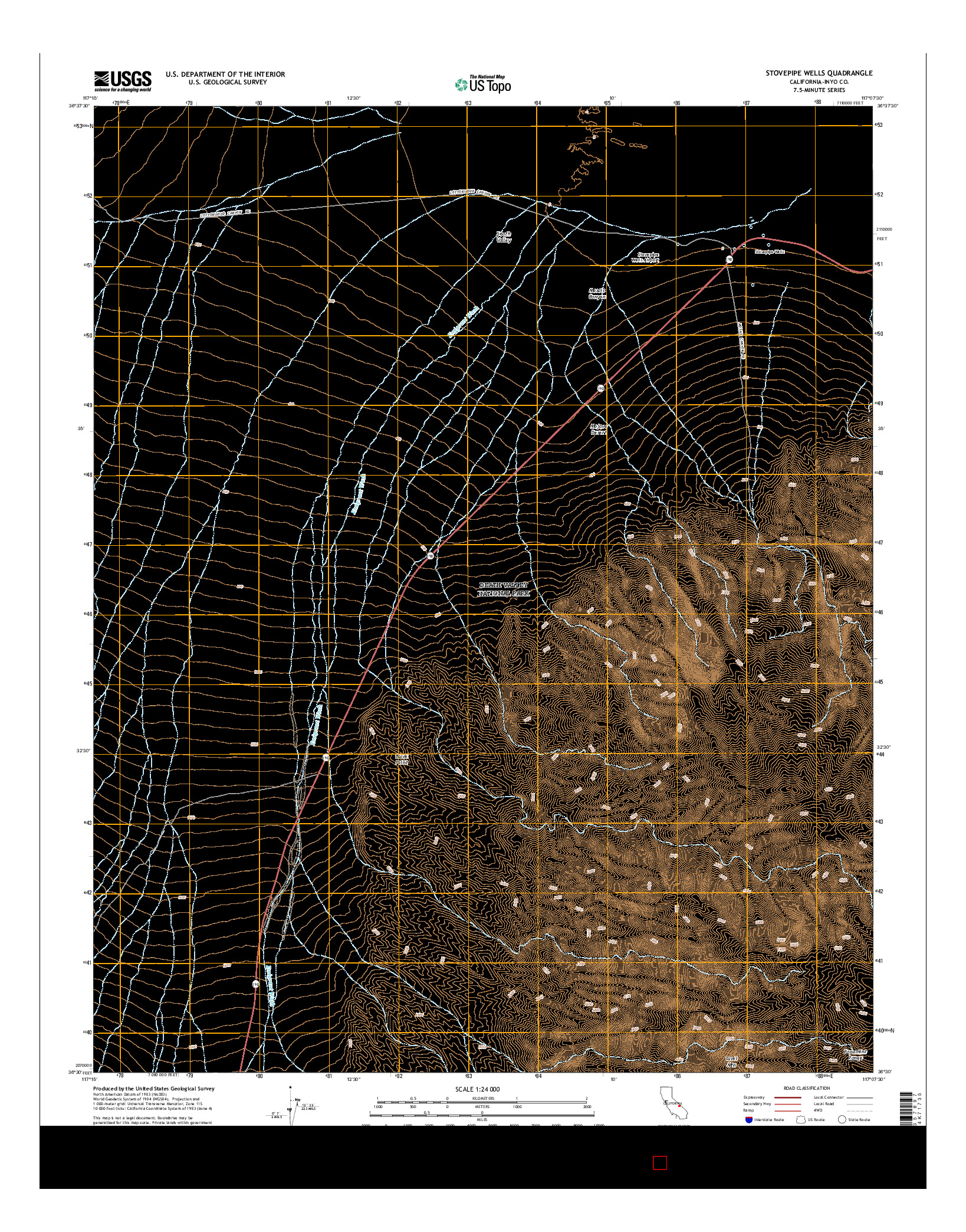 USGS US TOPO 7.5-MINUTE MAP FOR STOVEPIPE WELLS, CA 2015