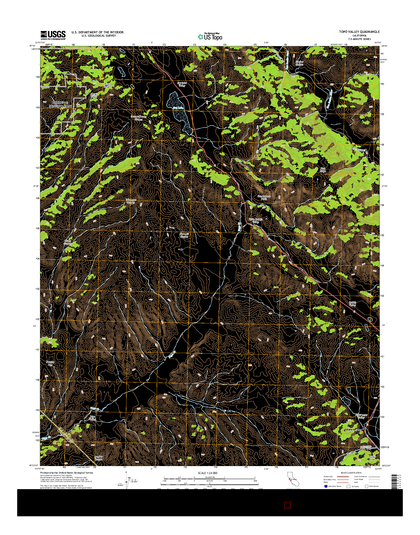 USGS US TOPO 7.5-MINUTE MAP FOR TOPO VALLEY, CA 2015