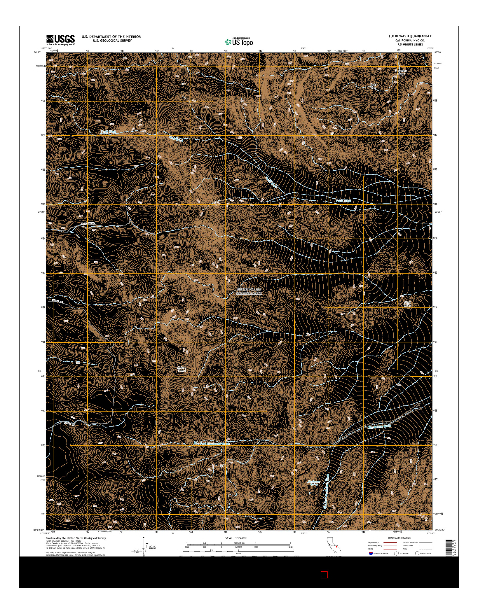 USGS US TOPO 7.5-MINUTE MAP FOR TUCKI WASH, CA 2015