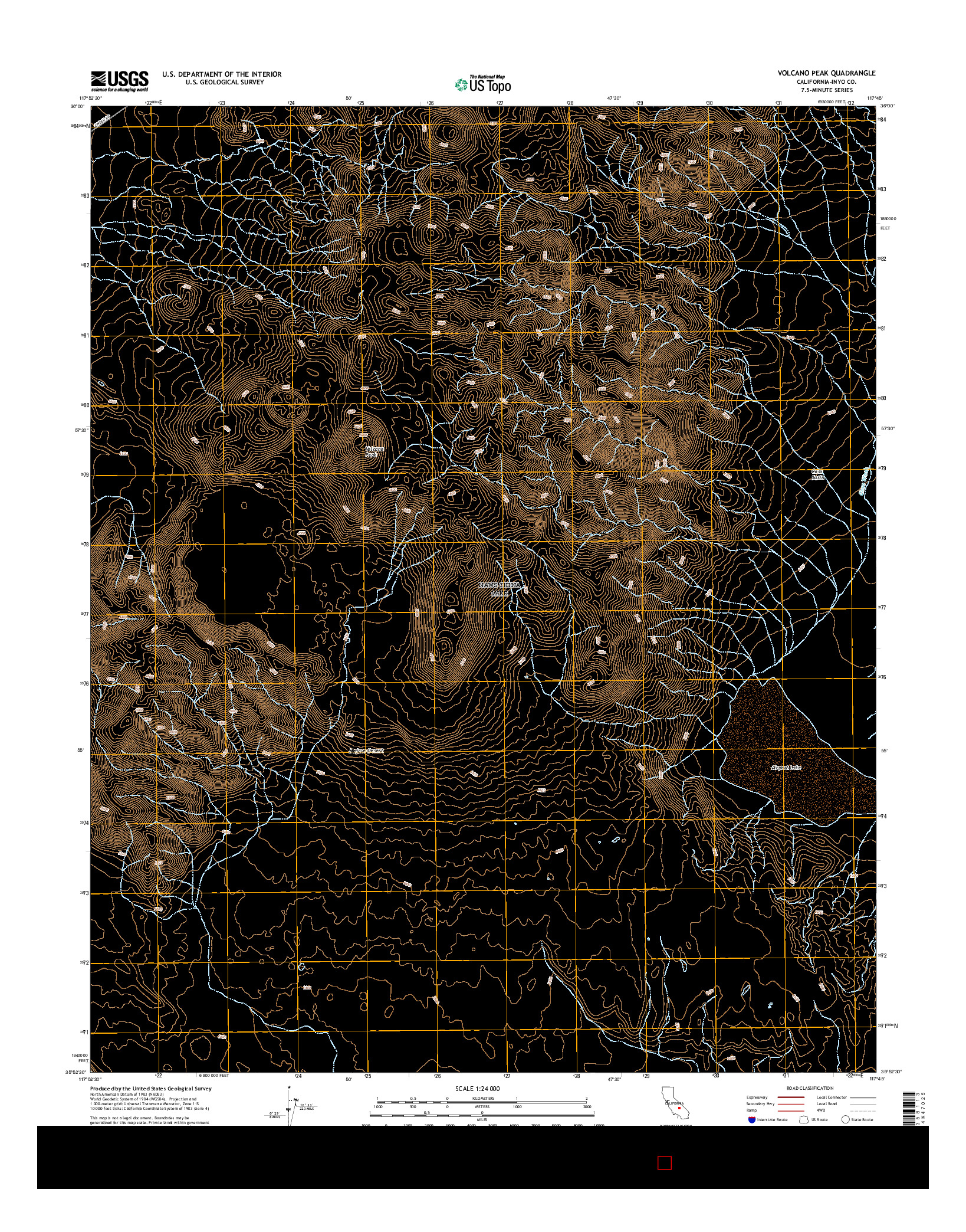 USGS US TOPO 7.5-MINUTE MAP FOR VOLCANO PEAK, CA 2015