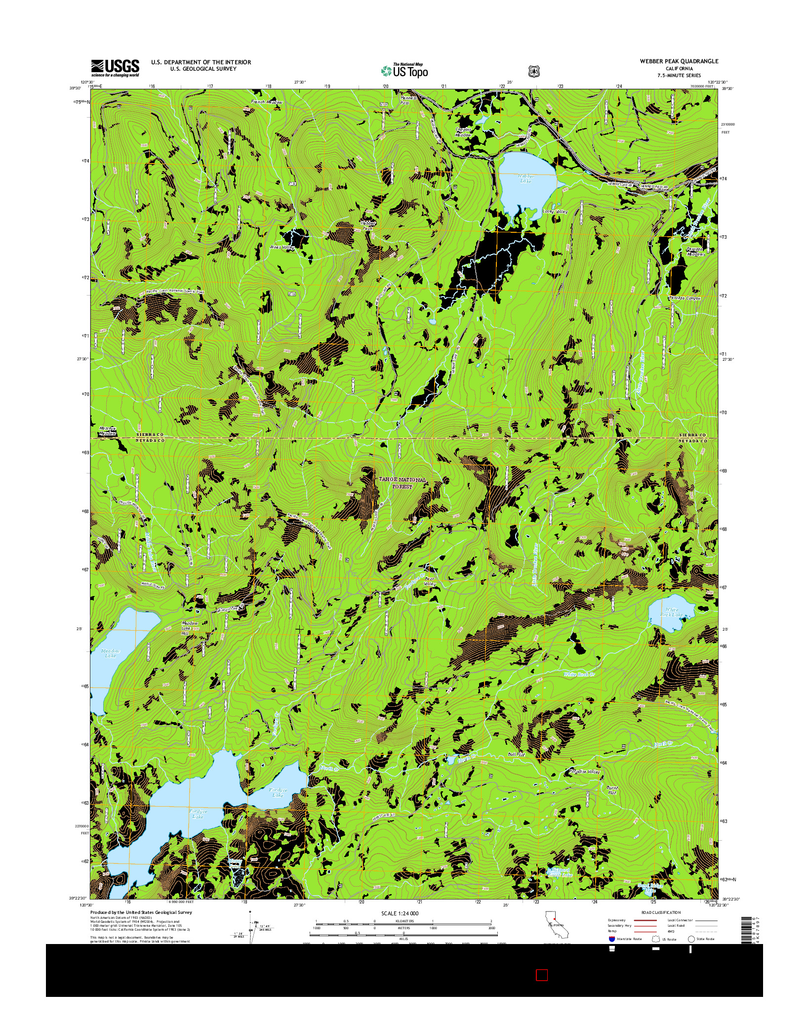 USGS US TOPO 7.5-MINUTE MAP FOR WEBBER PEAK, CA 2015