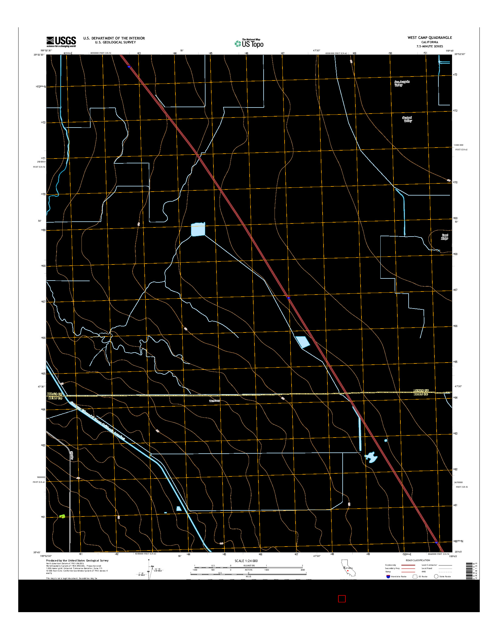 USGS US TOPO 7.5-MINUTE MAP FOR WEST CAMP, CA 2015