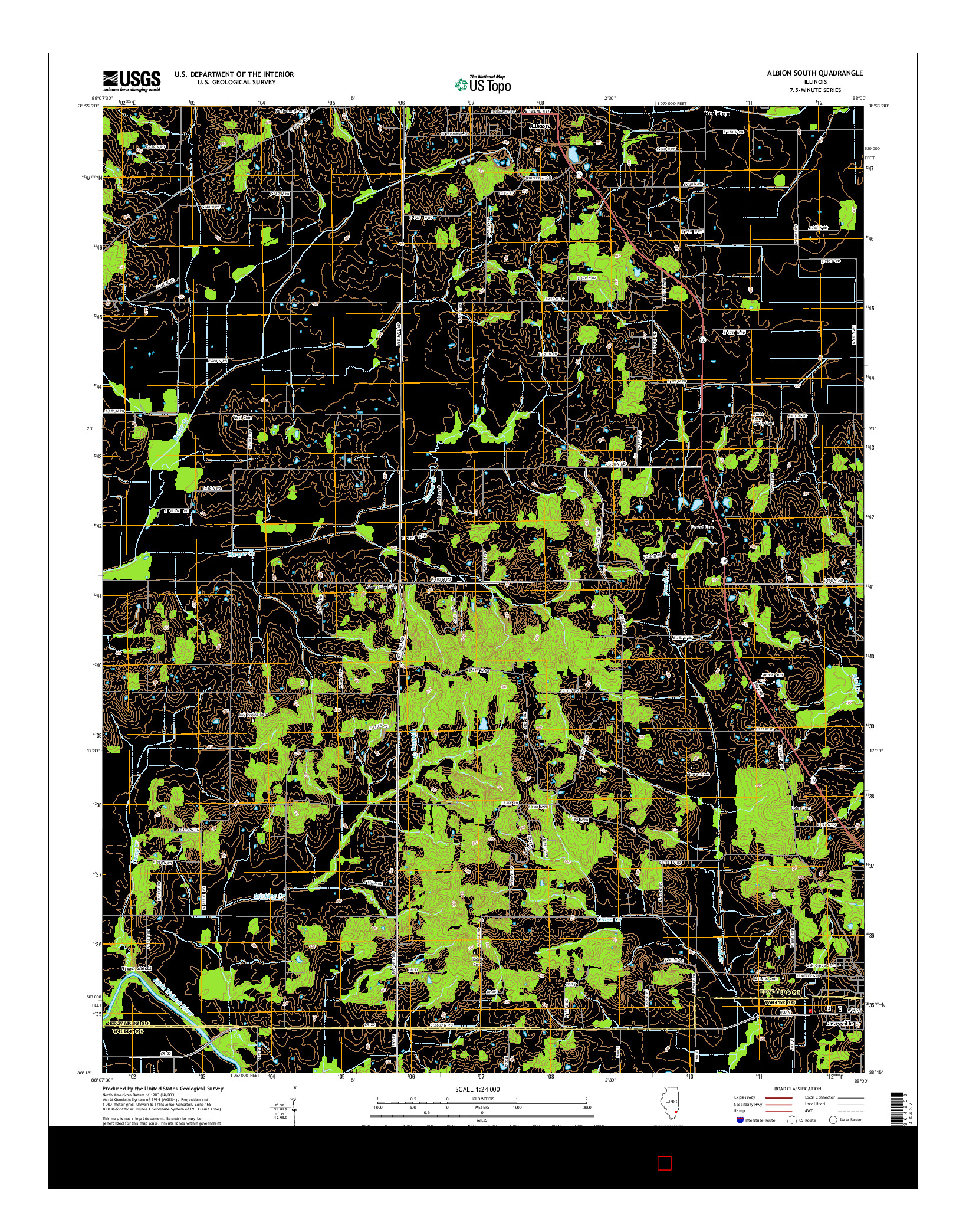 USGS US TOPO 7.5-MINUTE MAP FOR ALBION SOUTH, IL 2015