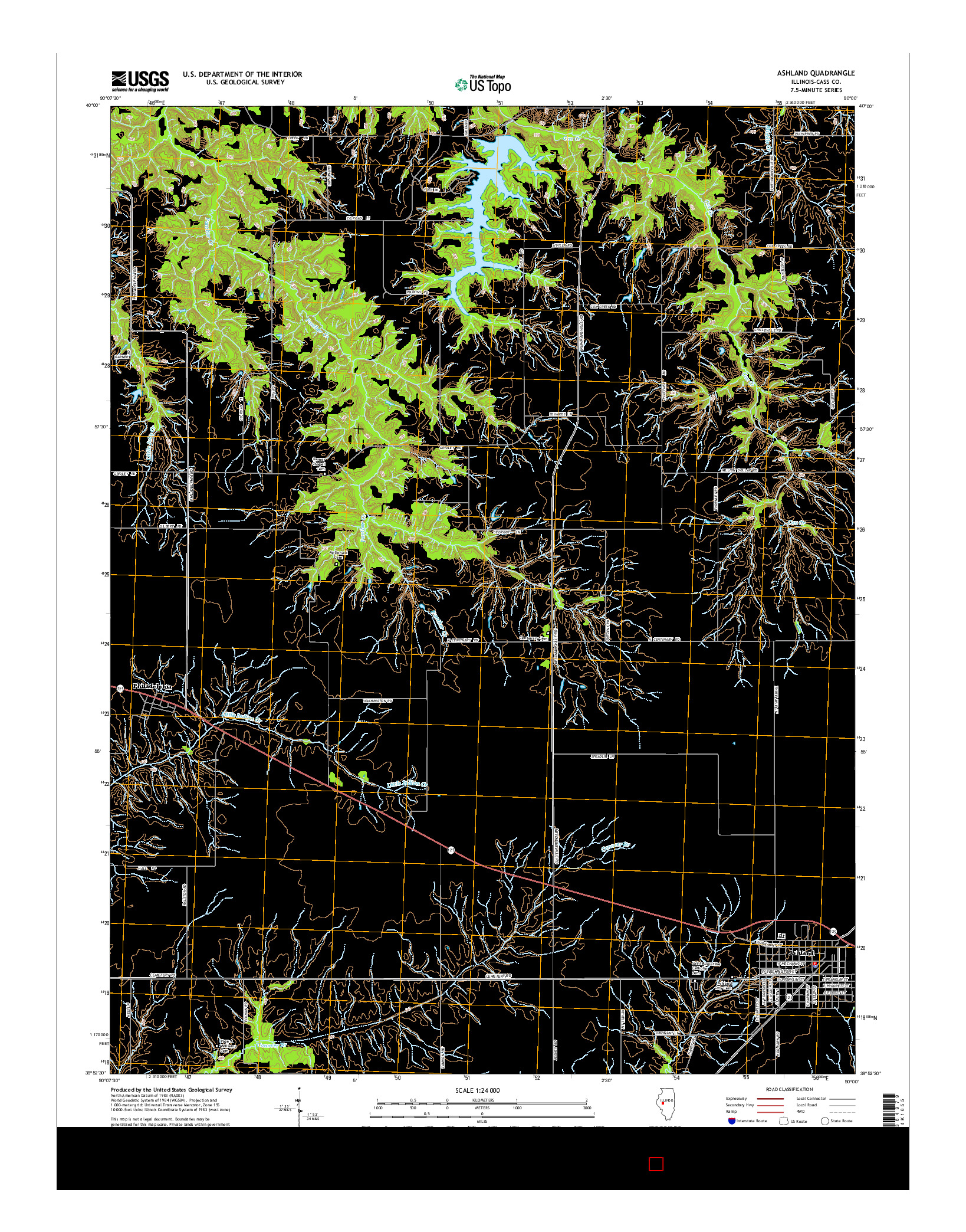 USGS US TOPO 7.5-MINUTE MAP FOR ASHLAND, IL 2015