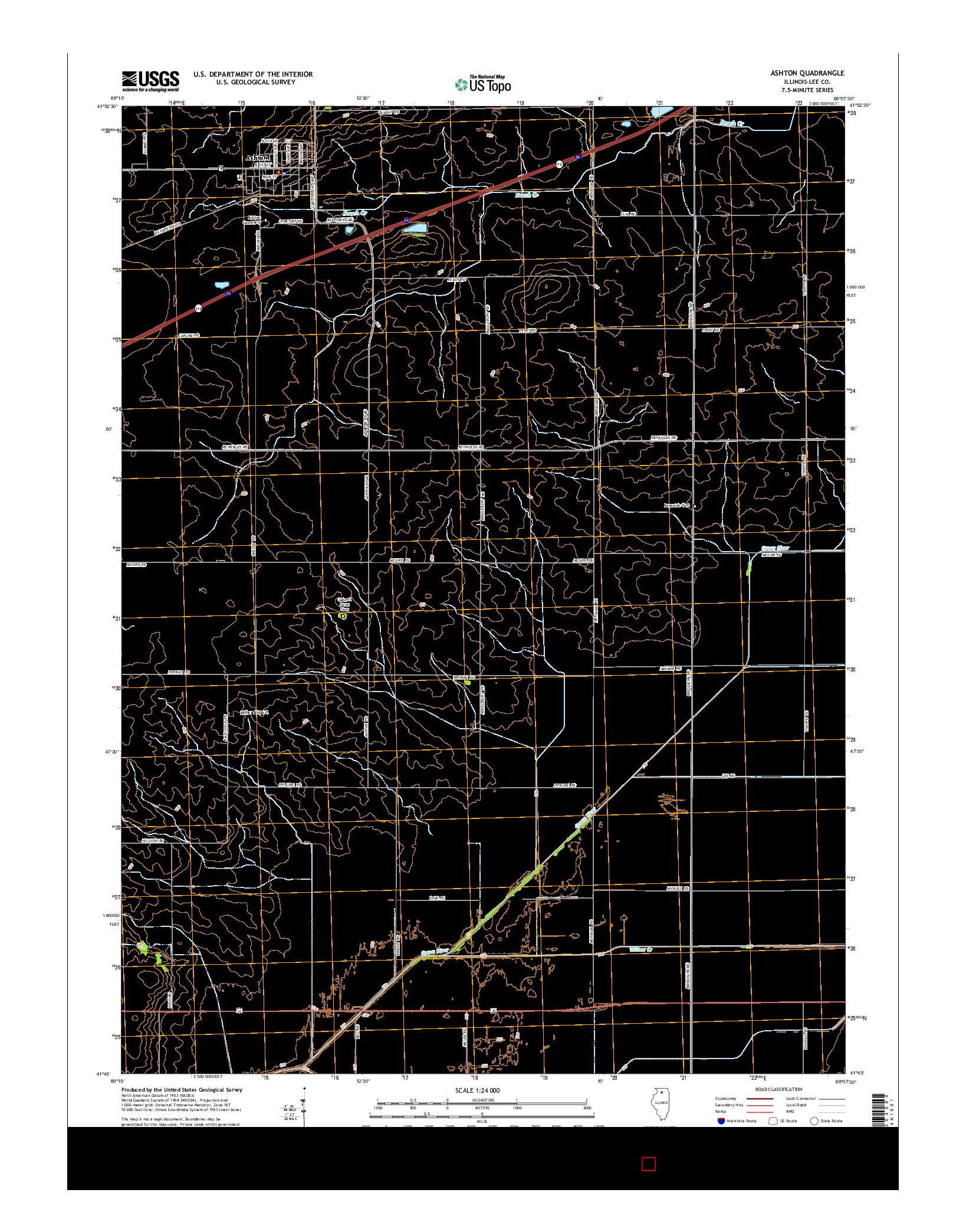 USGS US TOPO 7.5-MINUTE MAP FOR ASHTON, IL 2015