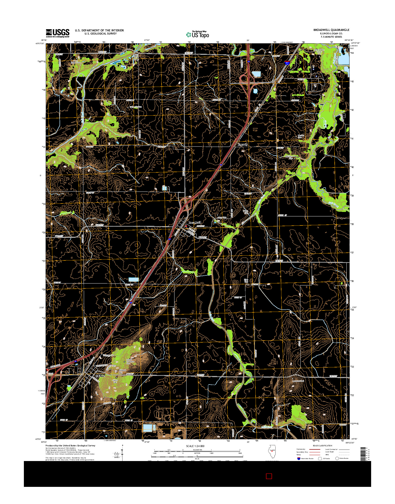 USGS US TOPO 7.5-MINUTE MAP FOR BROADWELL, IL 2015
