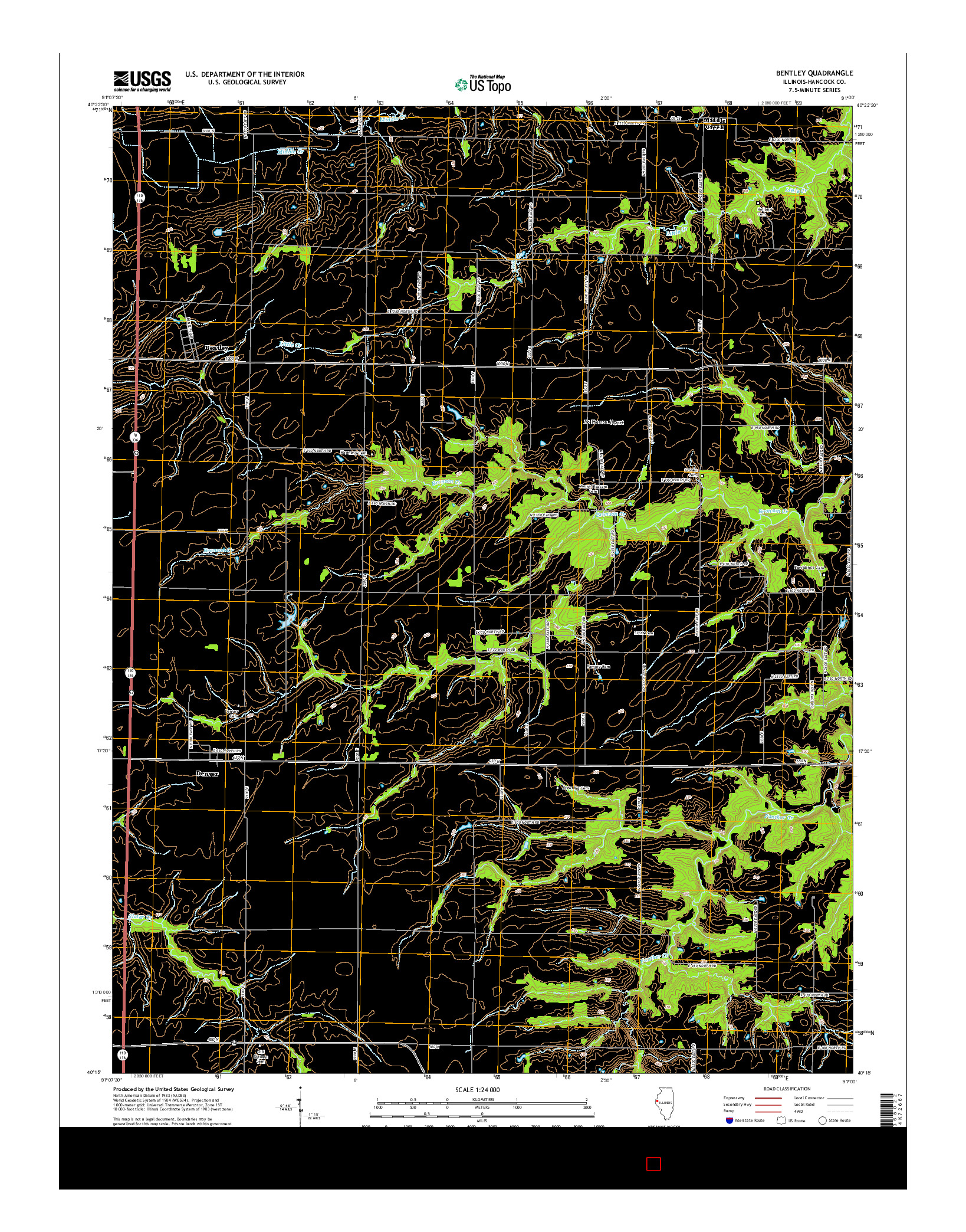 USGS US TOPO 7.5-MINUTE MAP FOR BENTLEY, IL 2015