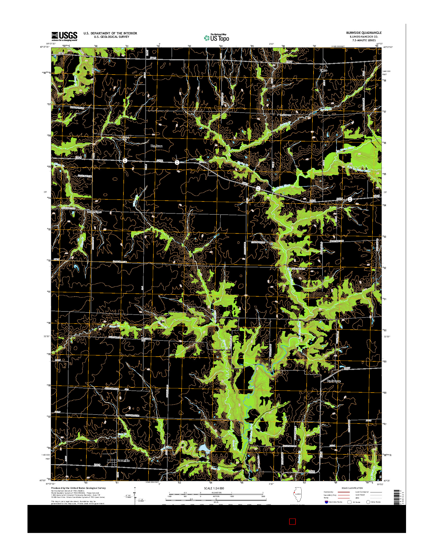 USGS US TOPO 7.5-MINUTE MAP FOR BURNSIDE, IL 2015