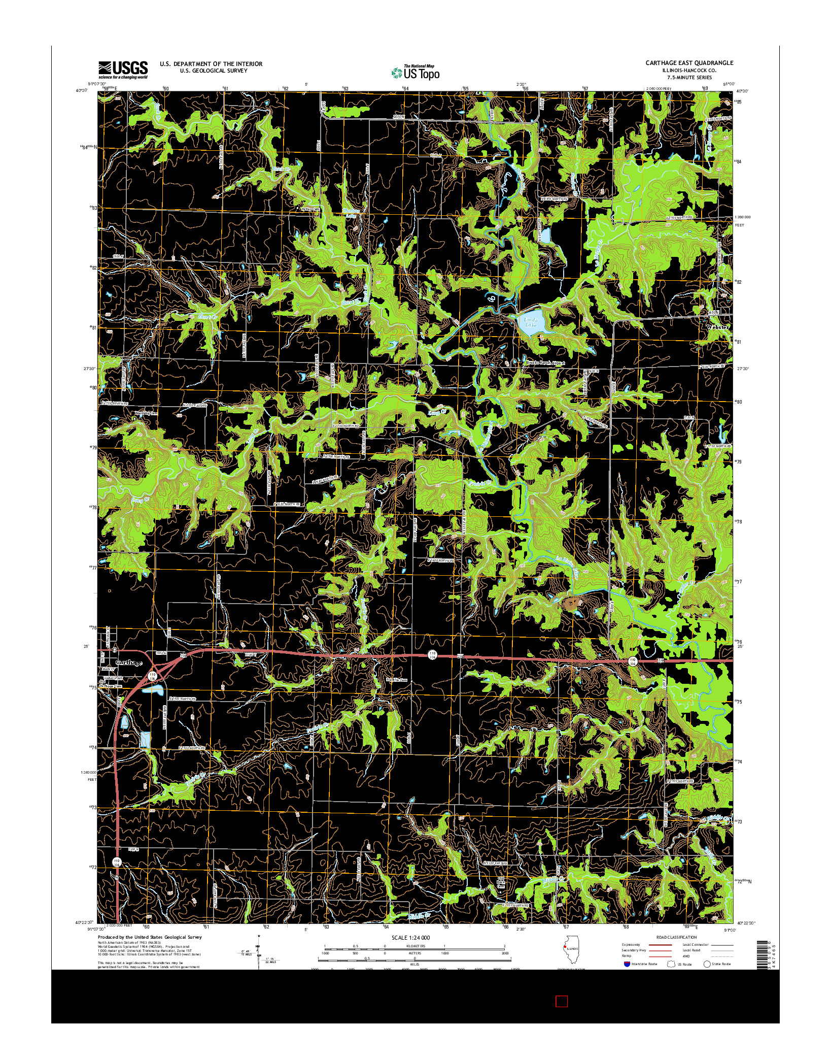 USGS US TOPO 7.5-MINUTE MAP FOR CARTHAGE EAST, IL 2015