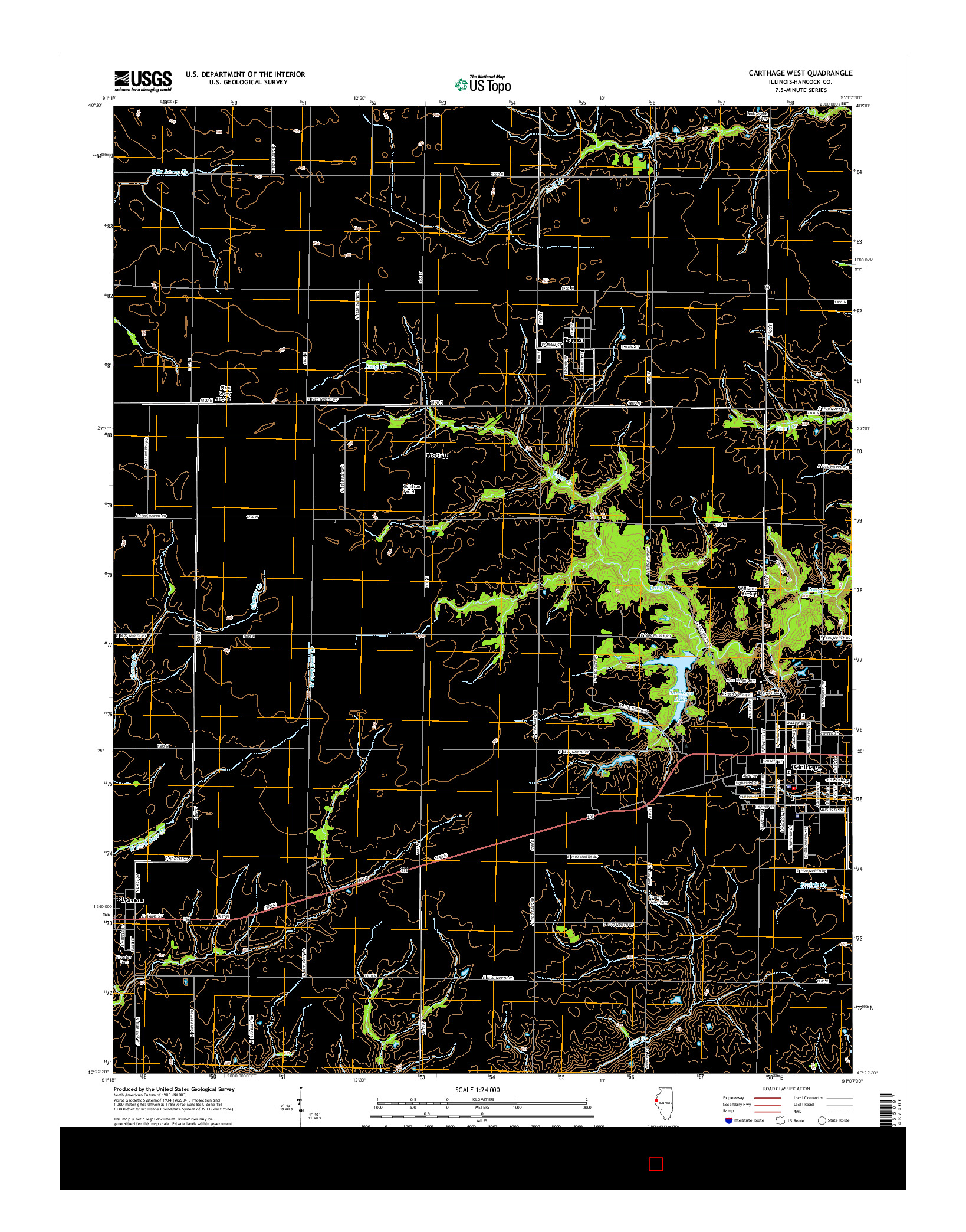 USGS US TOPO 7.5-MINUTE MAP FOR CARTHAGE WEST, IL 2015