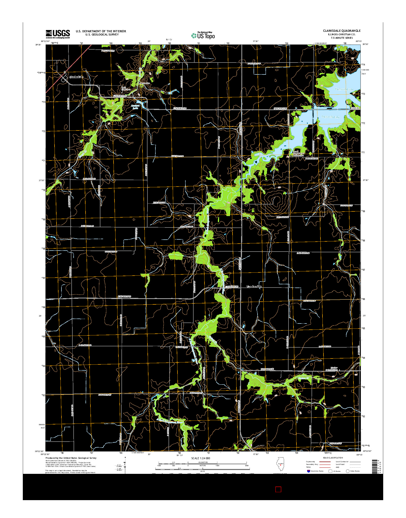 USGS US TOPO 7.5-MINUTE MAP FOR CLARKSDALE, IL 2015