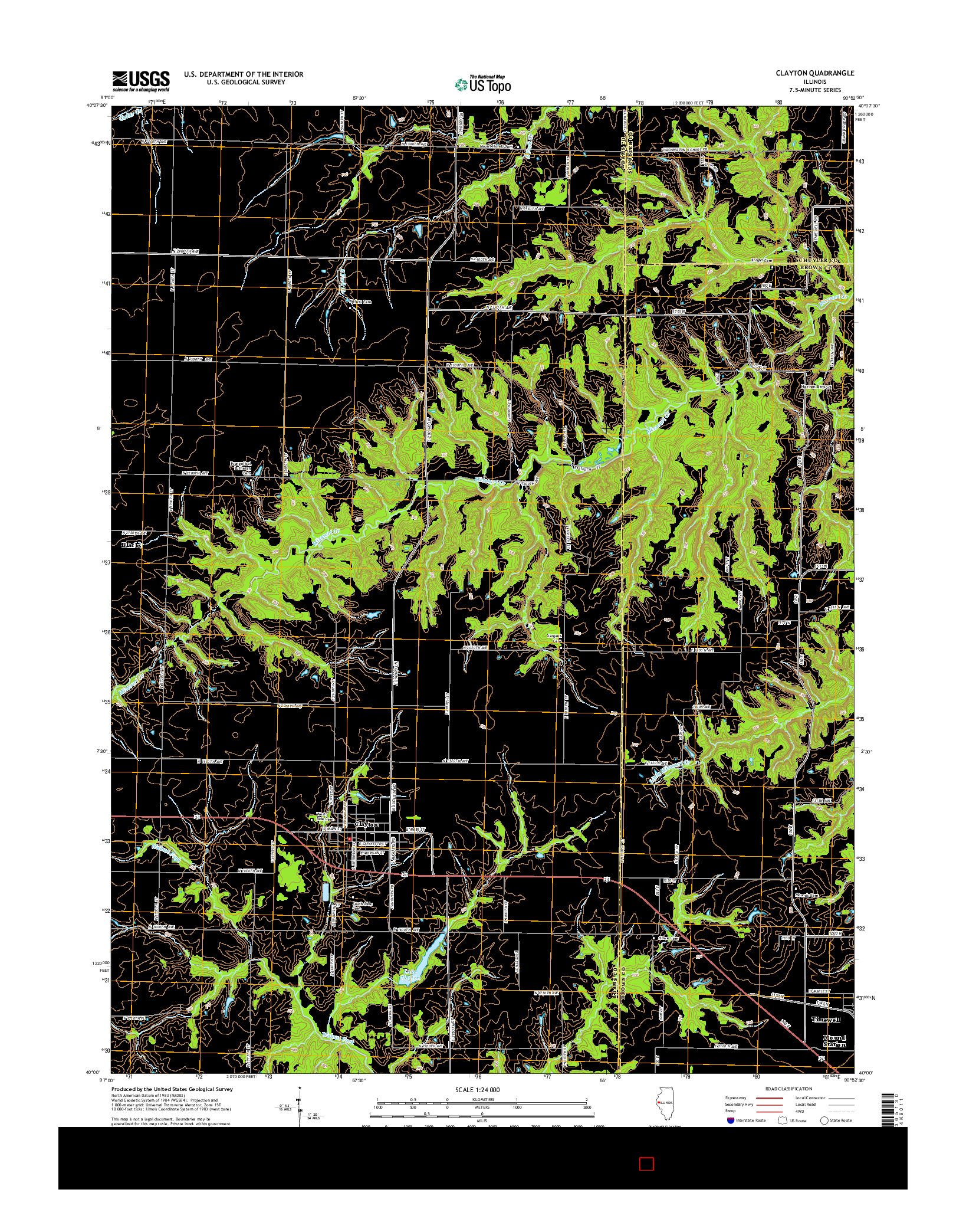 USGS US TOPO 7.5-MINUTE MAP FOR CLAYTON, IL 2015