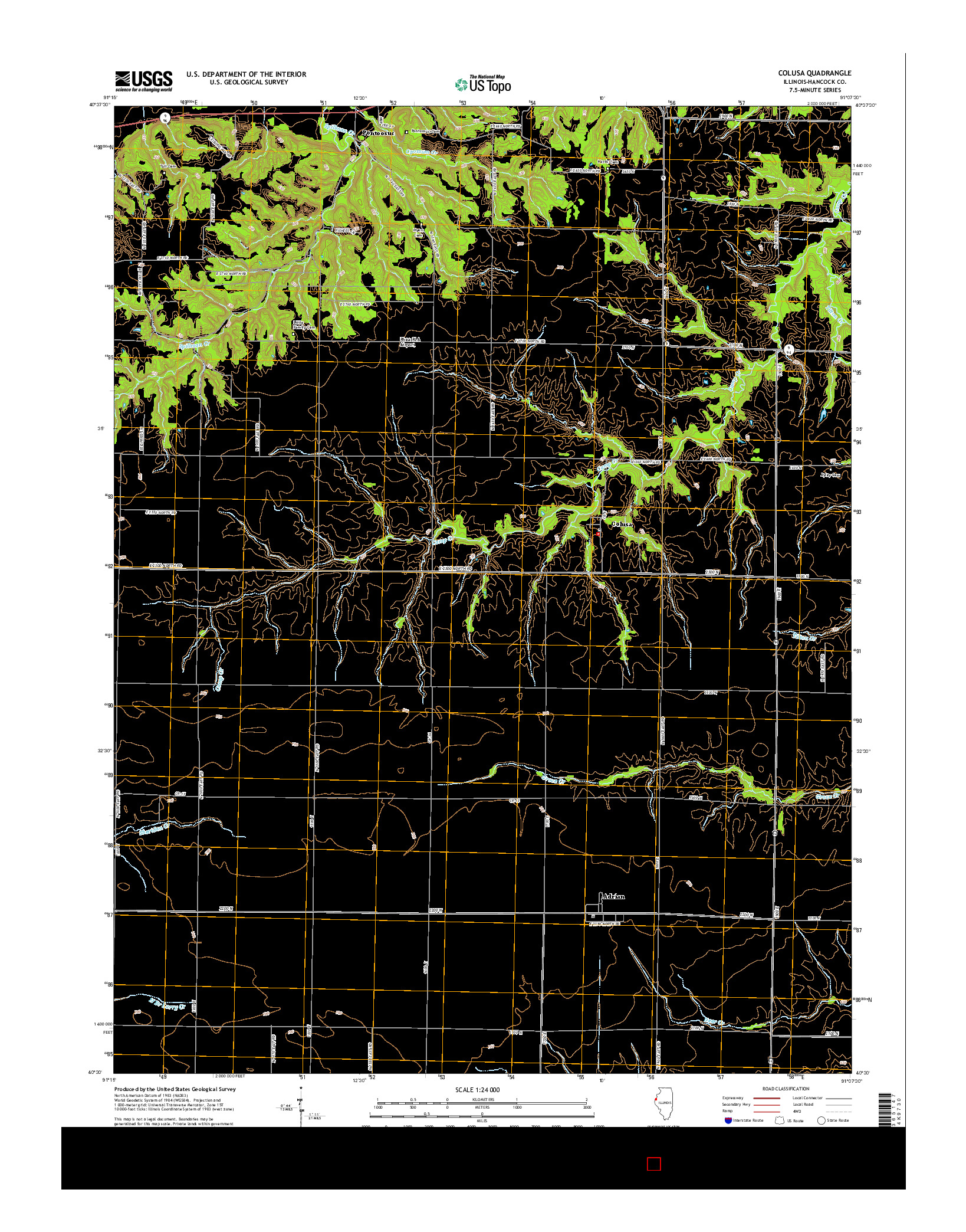 USGS US TOPO 7.5-MINUTE MAP FOR COLUSA, IL 2015