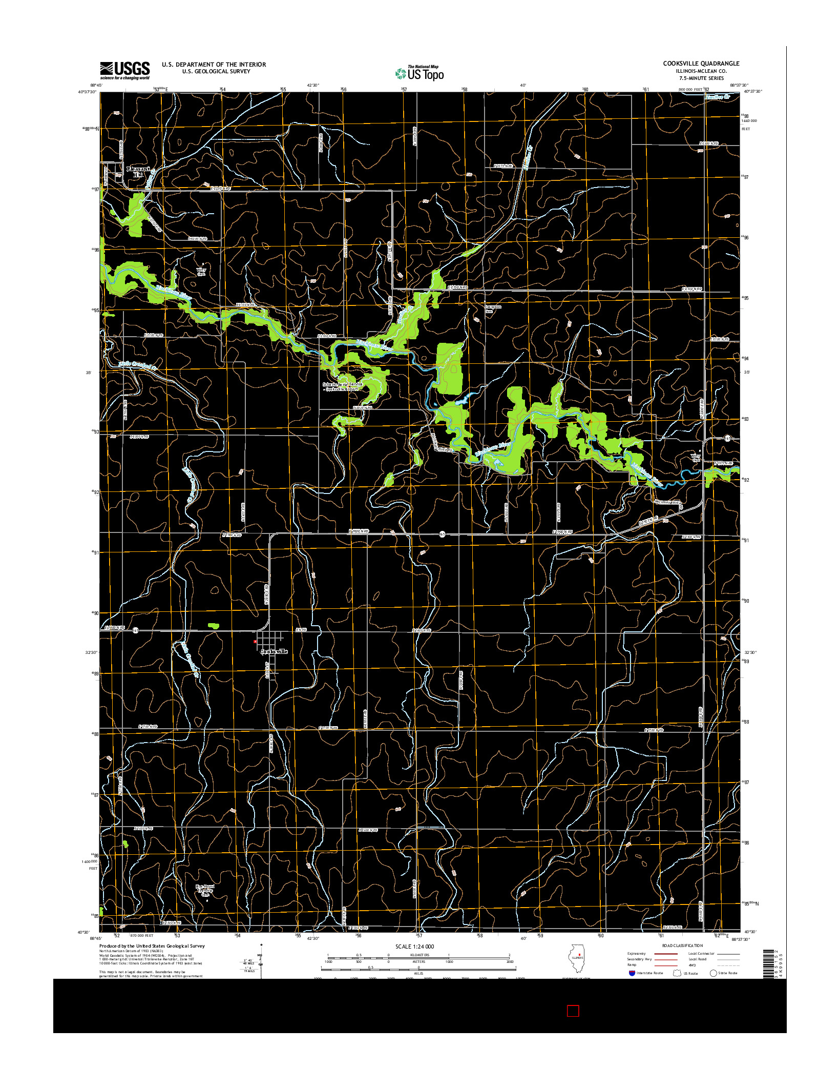 USGS US TOPO 7.5-MINUTE MAP FOR COOKSVILLE, IL 2015