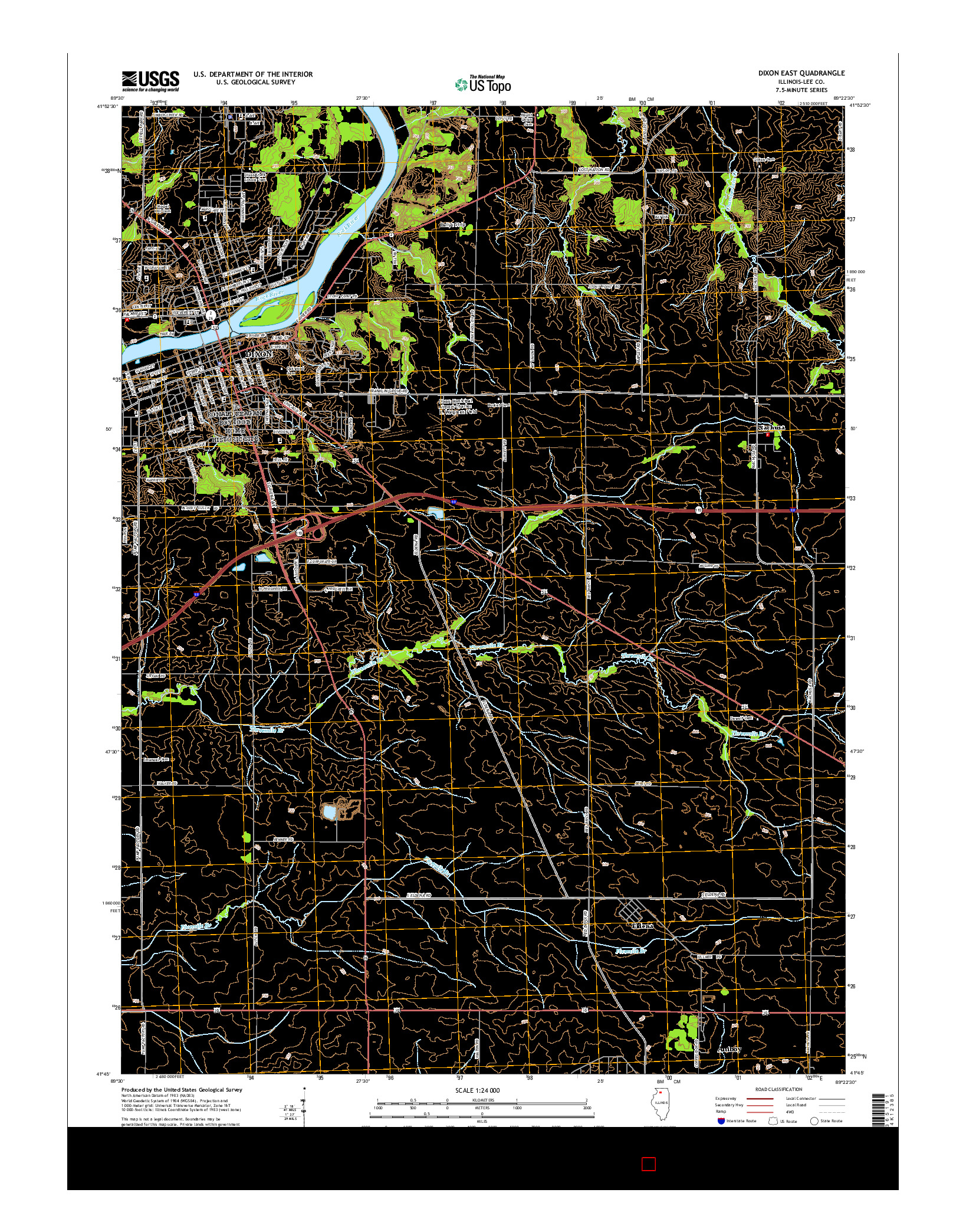 USGS US TOPO 7.5-MINUTE MAP FOR DIXON EAST, IL 2015