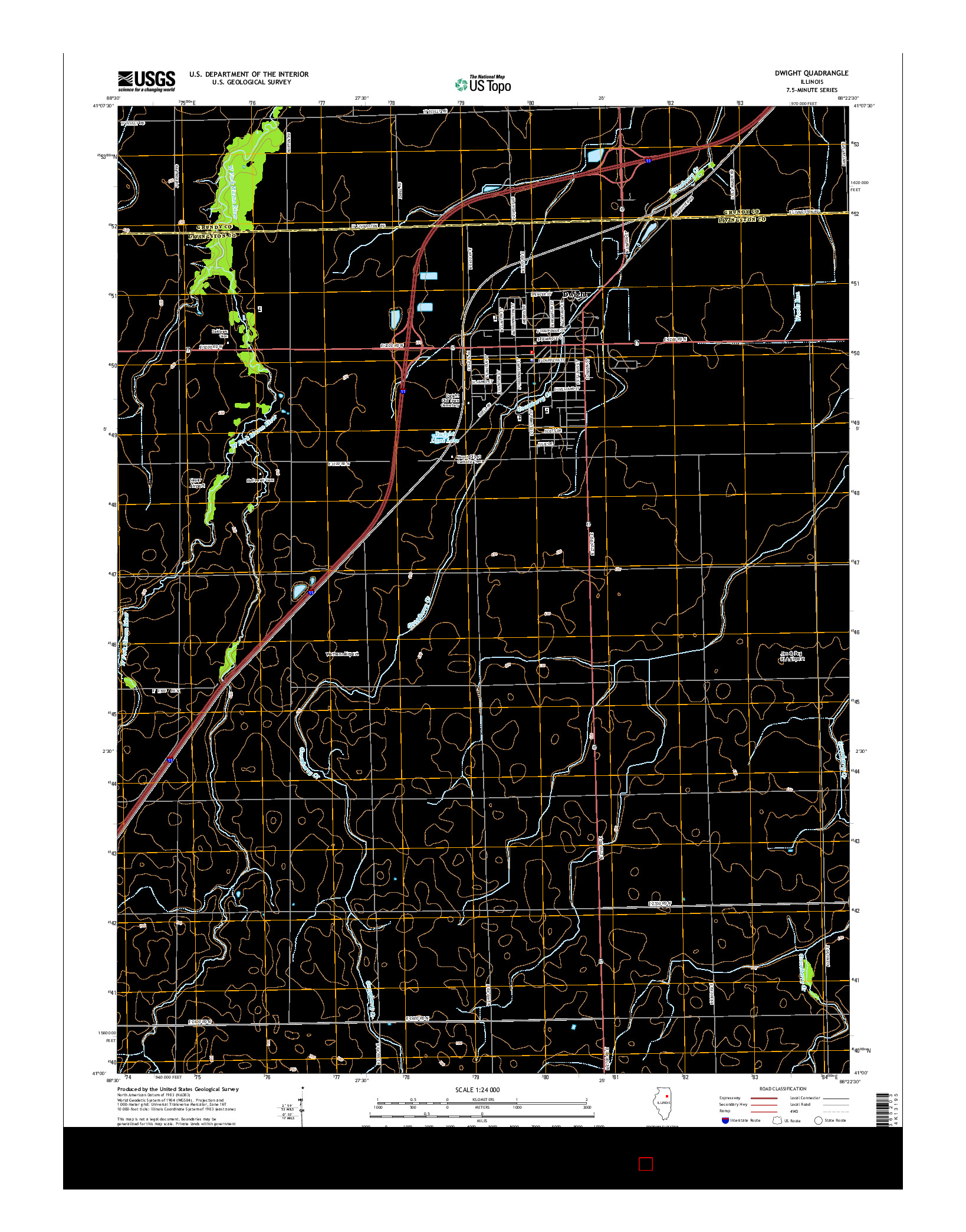 USGS US TOPO 7.5-MINUTE MAP FOR DWIGHT, IL 2015