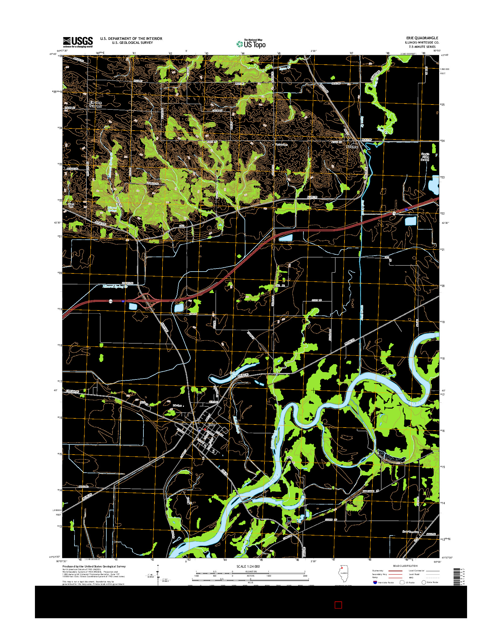 USGS US TOPO 7.5-MINUTE MAP FOR ERIE, IL 2015