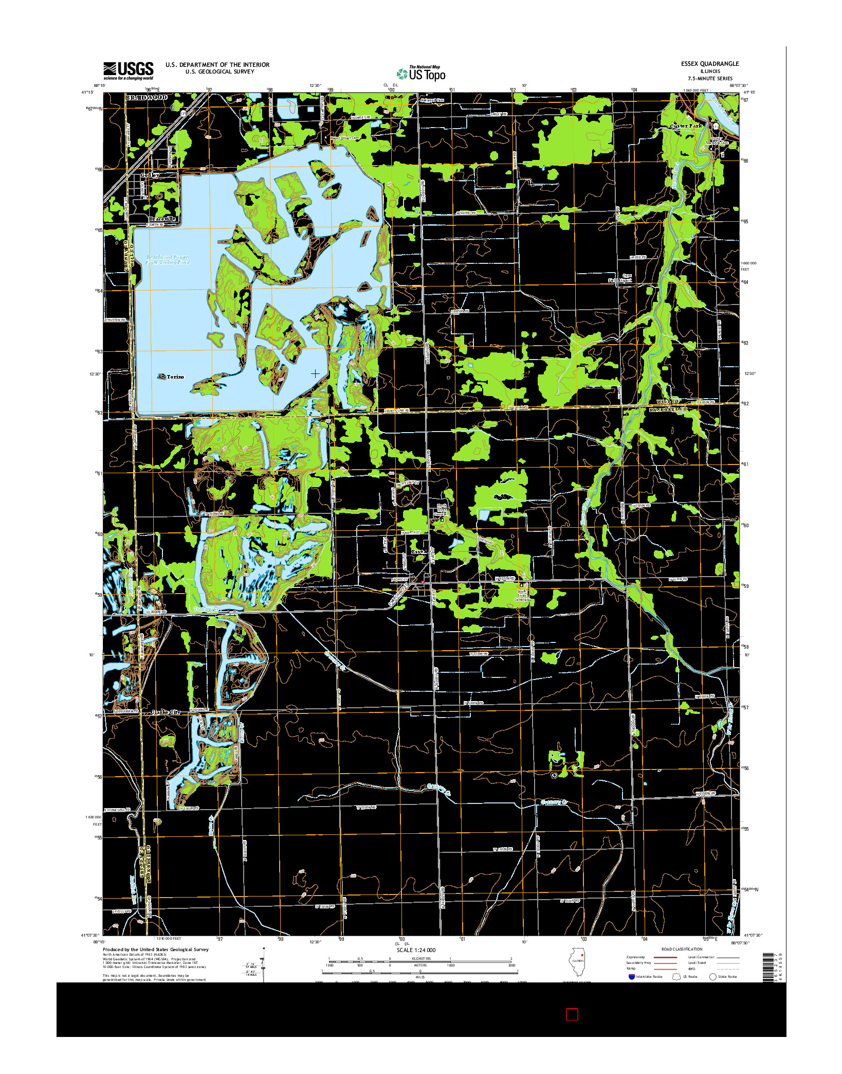 USGS US TOPO 7.5-MINUTE MAP FOR ESSEX, IL 2015