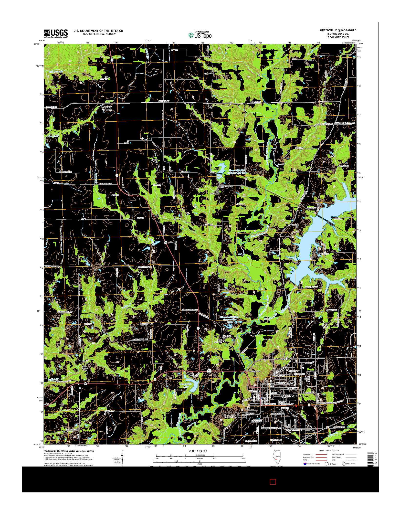 USGS US TOPO 7.5-MINUTE MAP FOR GREENVILLE, IL 2015