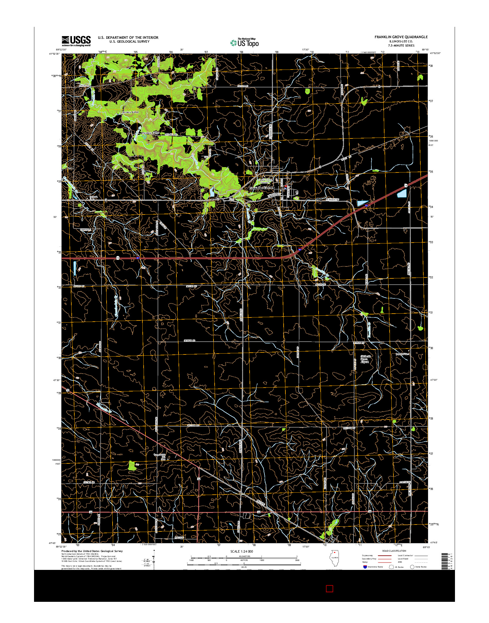 USGS US TOPO 7.5-MINUTE MAP FOR FRANKLIN GROVE, IL 2015