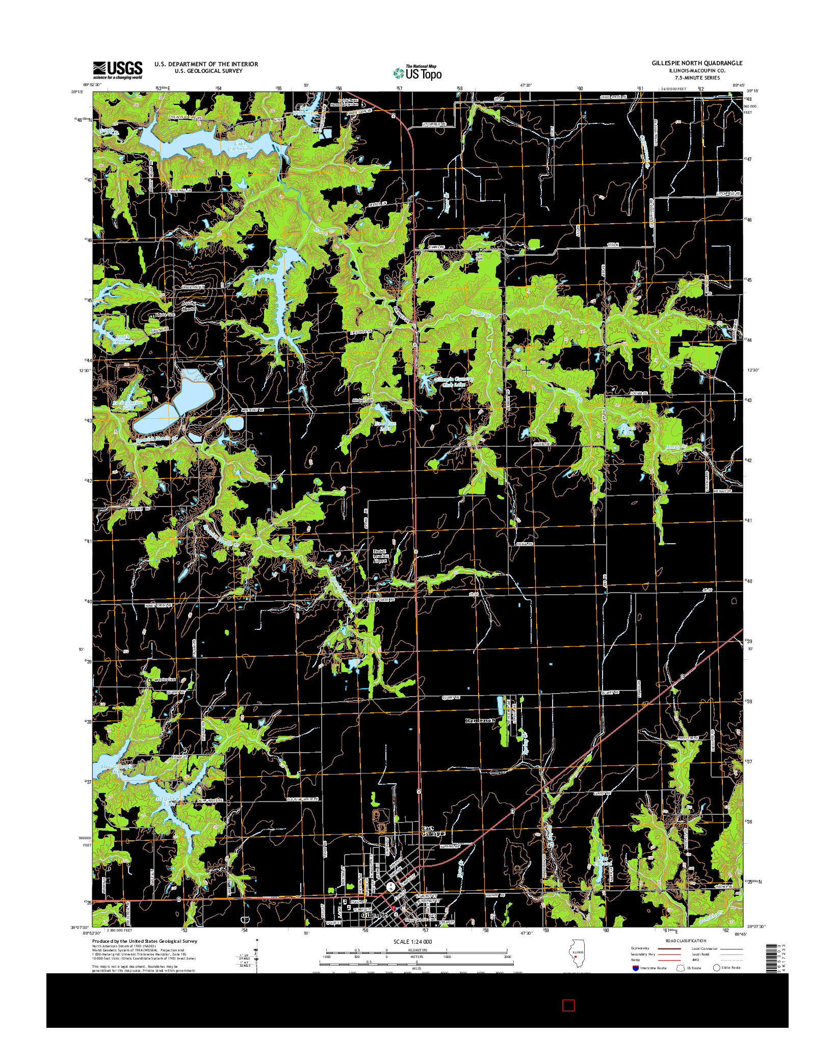 USGS US TOPO 7.5-MINUTE MAP FOR GILLESPIE NORTH, IL 2015