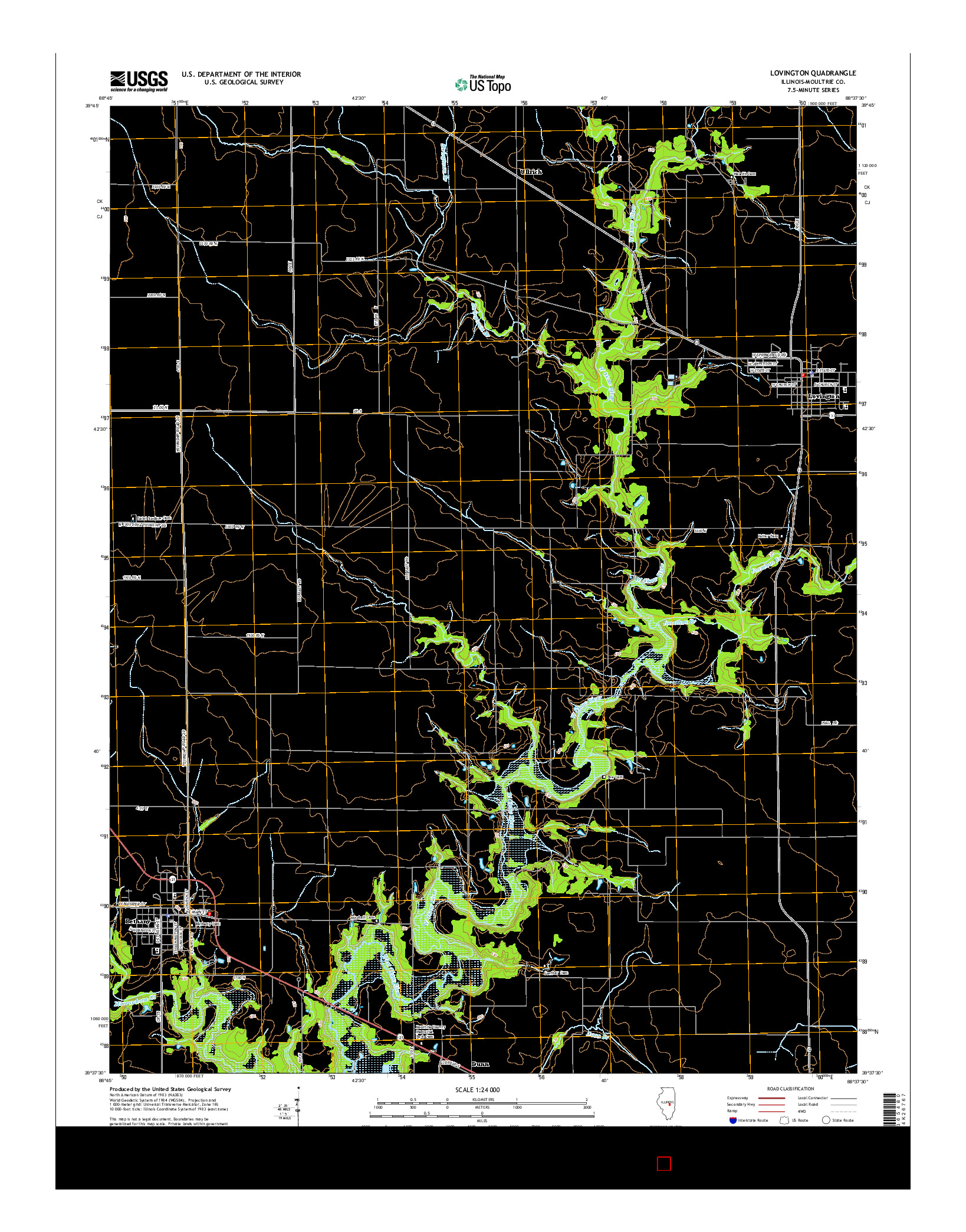 USGS US TOPO 7.5-MINUTE MAP FOR LOVINGTON, IL 2015