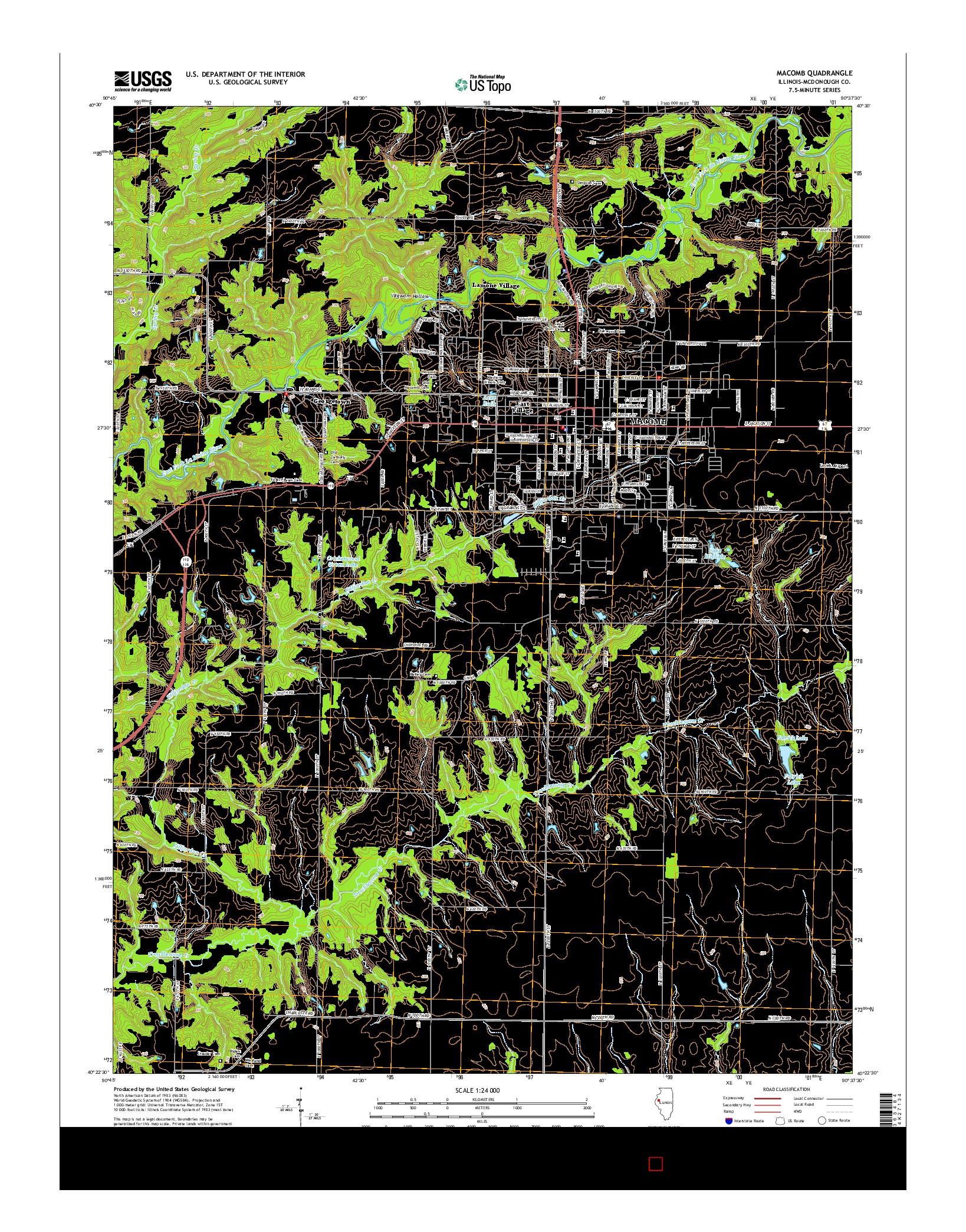 USGS US TOPO 7.5-MINUTE MAP FOR MACOMB, IL 2015