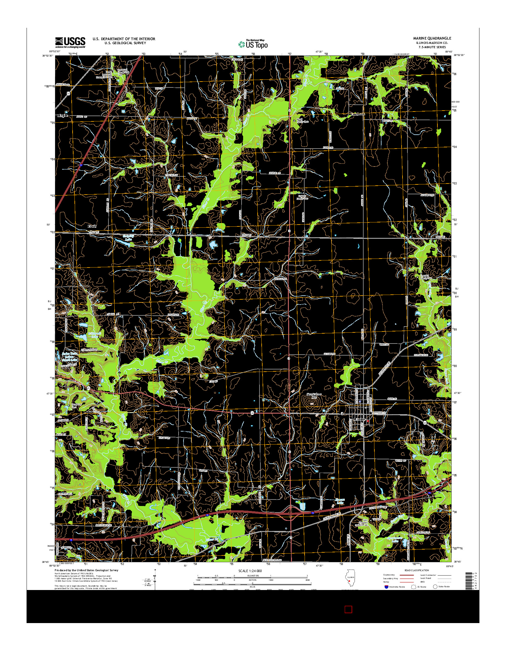 USGS US TOPO 7.5-MINUTE MAP FOR MARINE, IL 2015