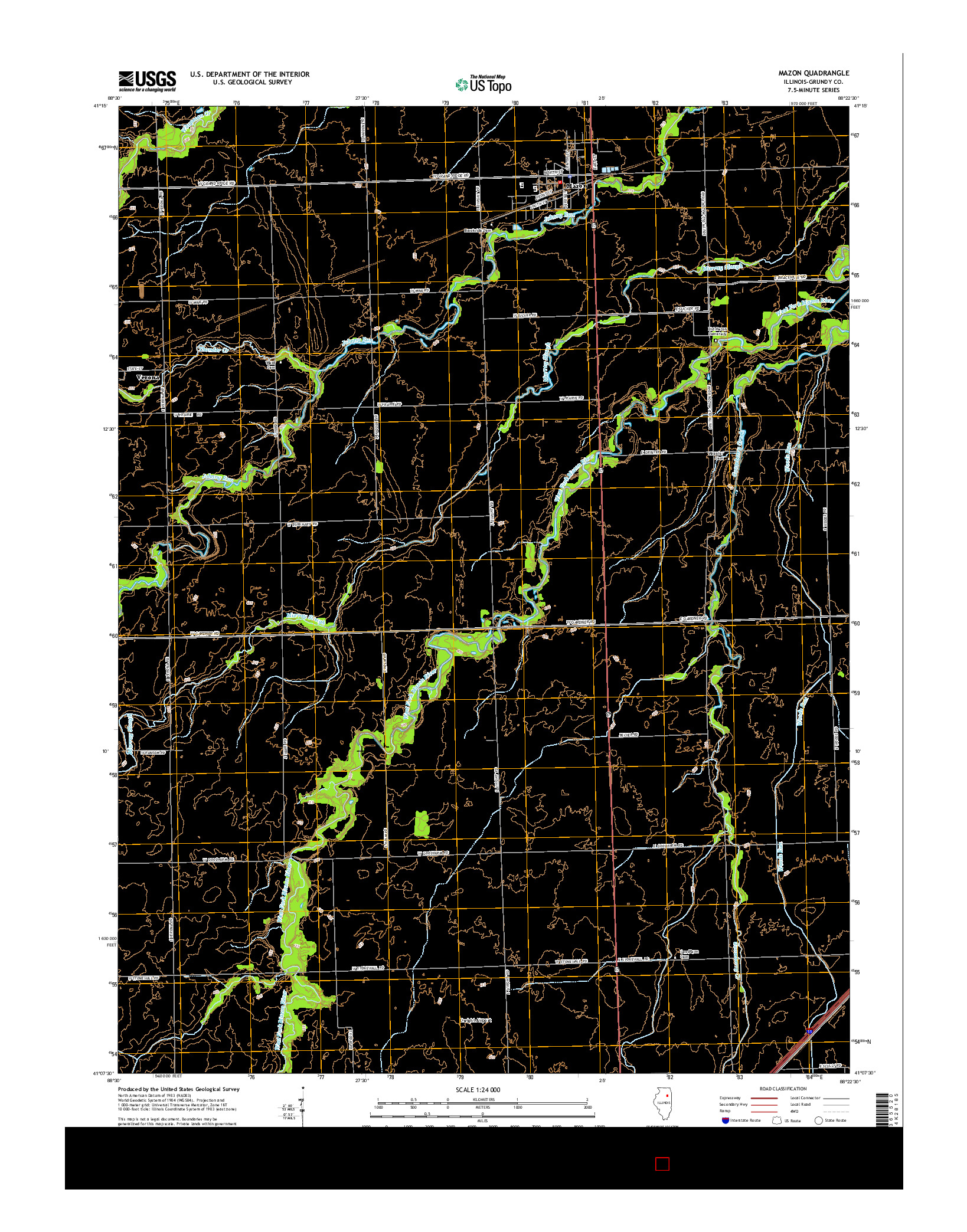 USGS US TOPO 7.5-MINUTE MAP FOR MAZON, IL 2015