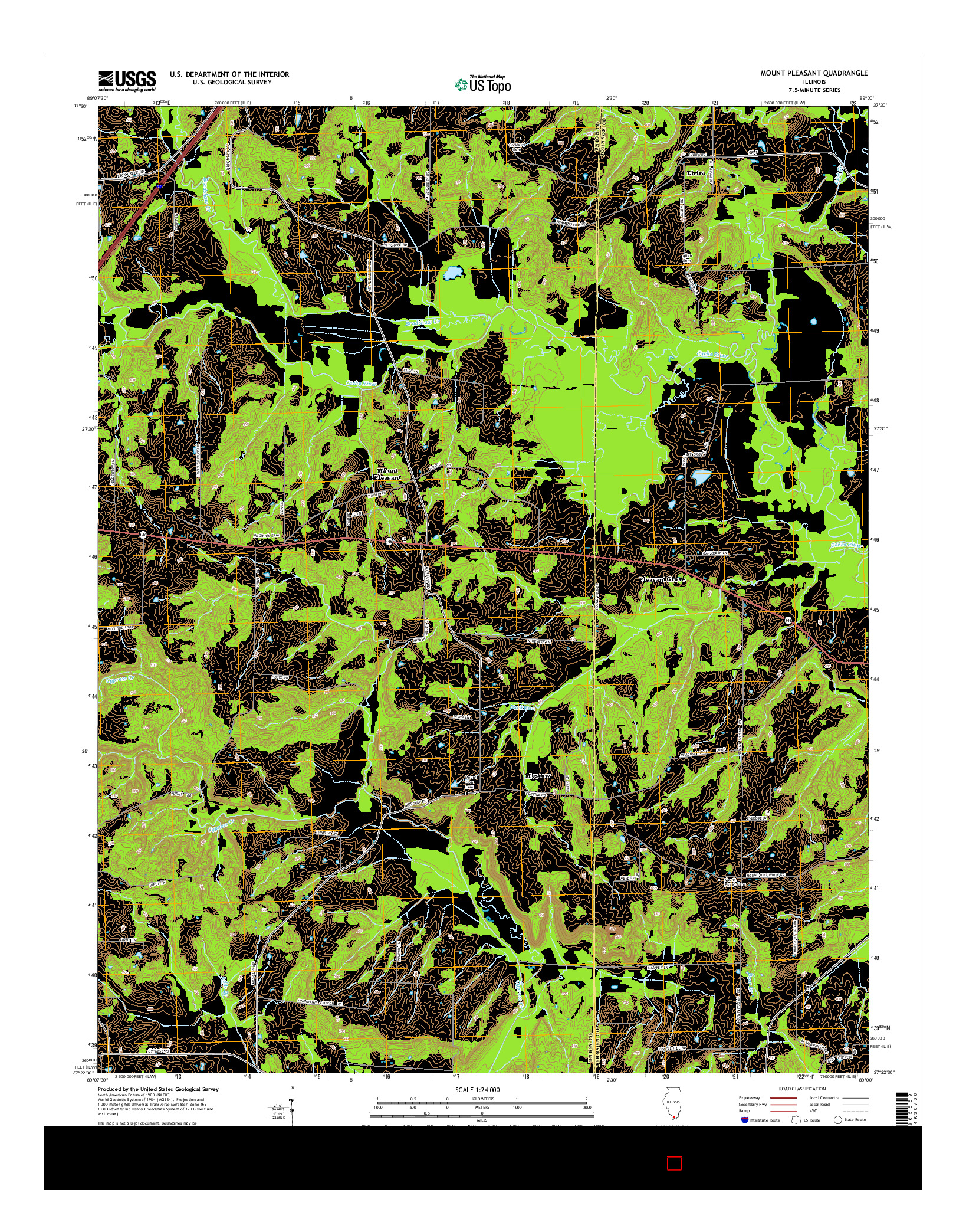 USGS US TOPO 7.5-MINUTE MAP FOR MOUNT PLEASANT, IL 2015