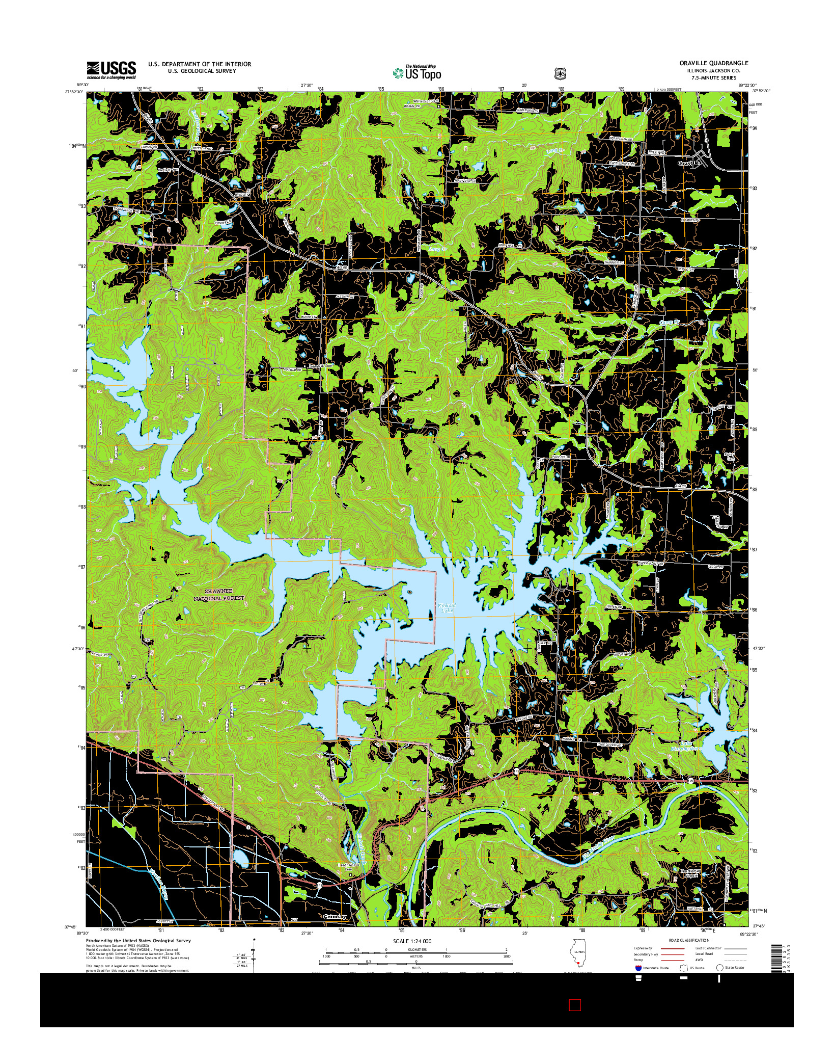 USGS US TOPO 7.5-MINUTE MAP FOR ORAVILLE, IL 2015