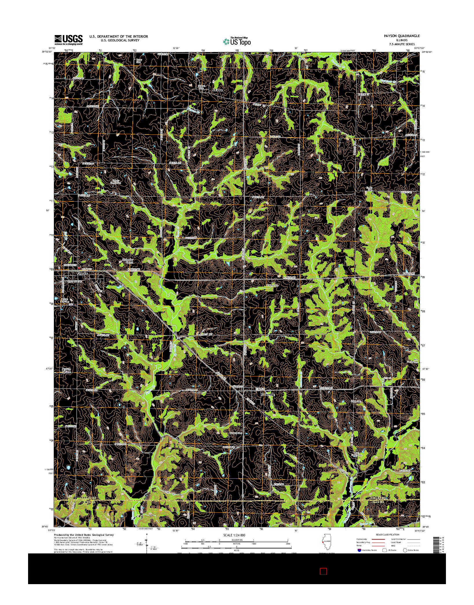 USGS US TOPO 7.5-MINUTE MAP FOR PAYSON, IL 2015