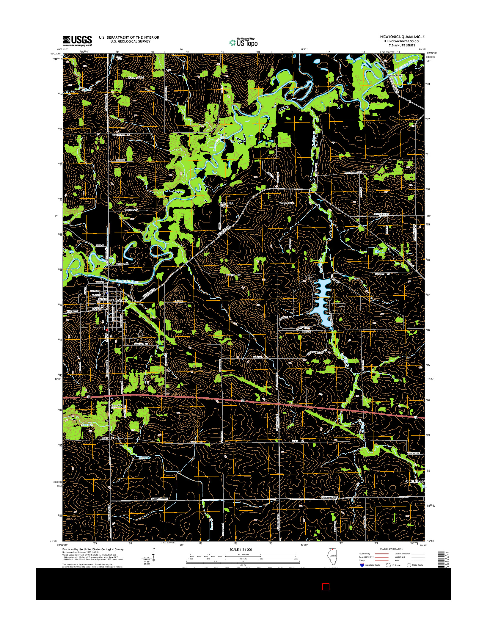 USGS US TOPO 7.5-MINUTE MAP FOR PECATONICA, IL 2015