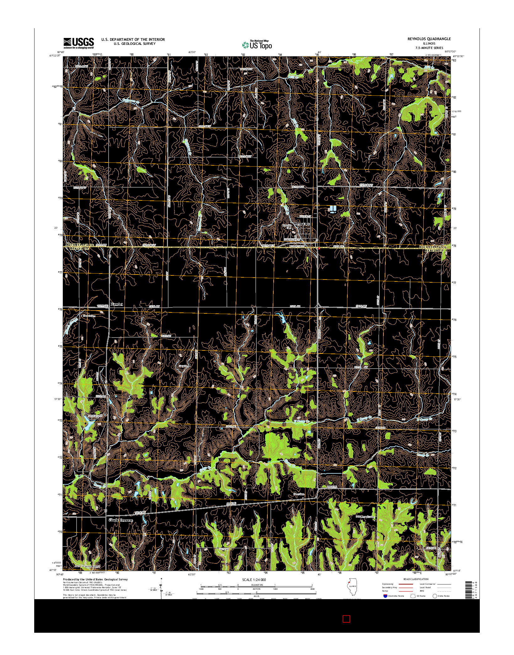 USGS US TOPO 7.5-MINUTE MAP FOR REYNOLDS, IL 2015