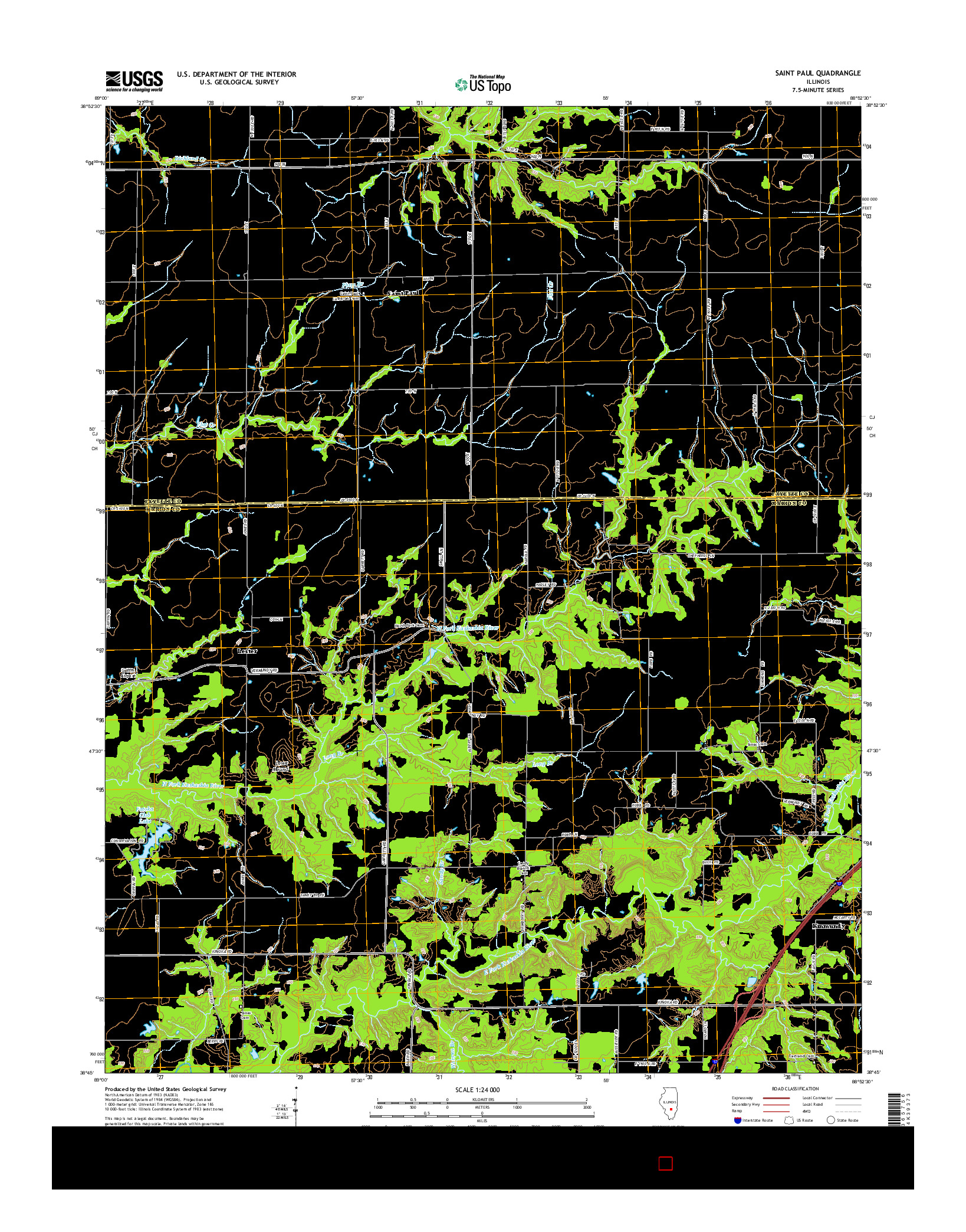 USGS US TOPO 7.5-MINUTE MAP FOR SAINT PAUL, IL 2015