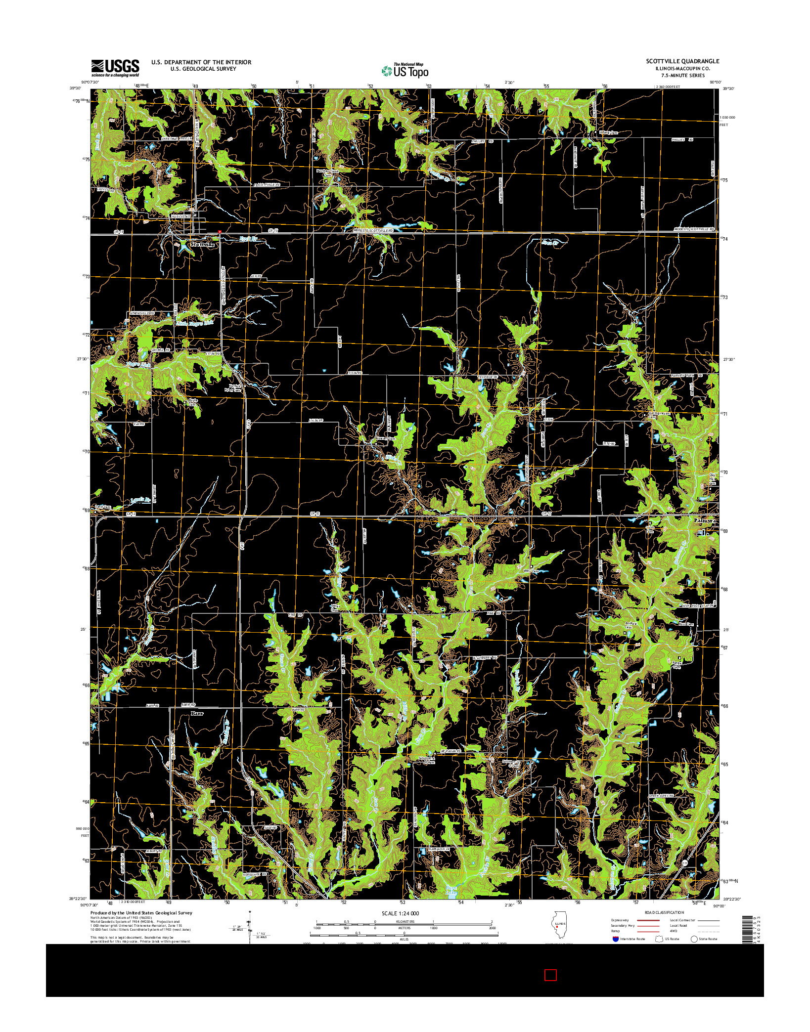 USGS US TOPO 7.5-MINUTE MAP FOR SCOTTVILLE, IL 2015