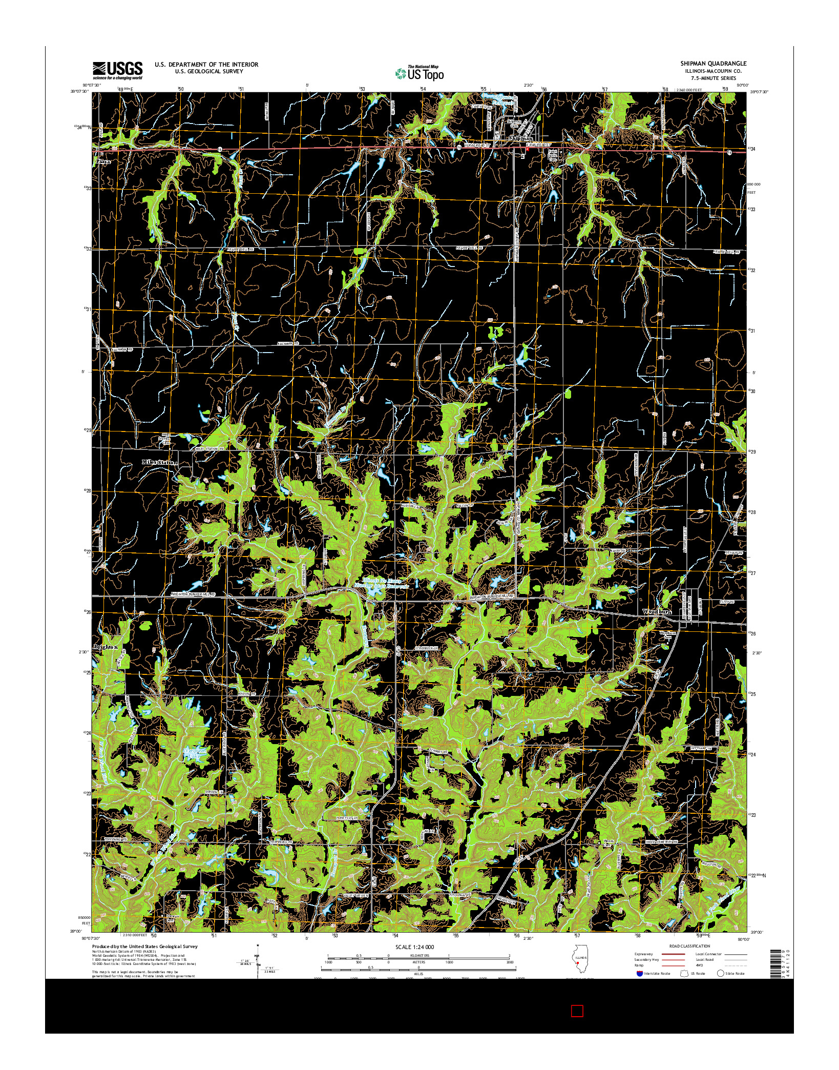 USGS US TOPO 7.5-MINUTE MAP FOR SHIPMAN, IL 2015