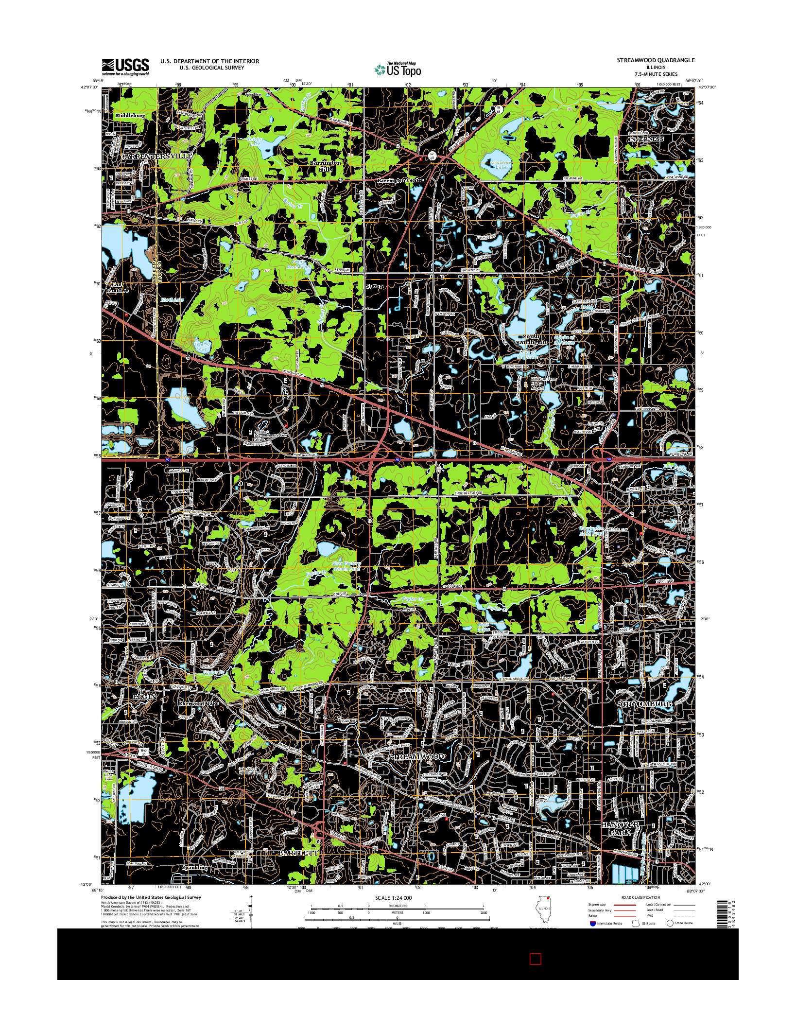 USGS US TOPO 7.5-MINUTE MAP FOR STREAMWOOD, IL 2015