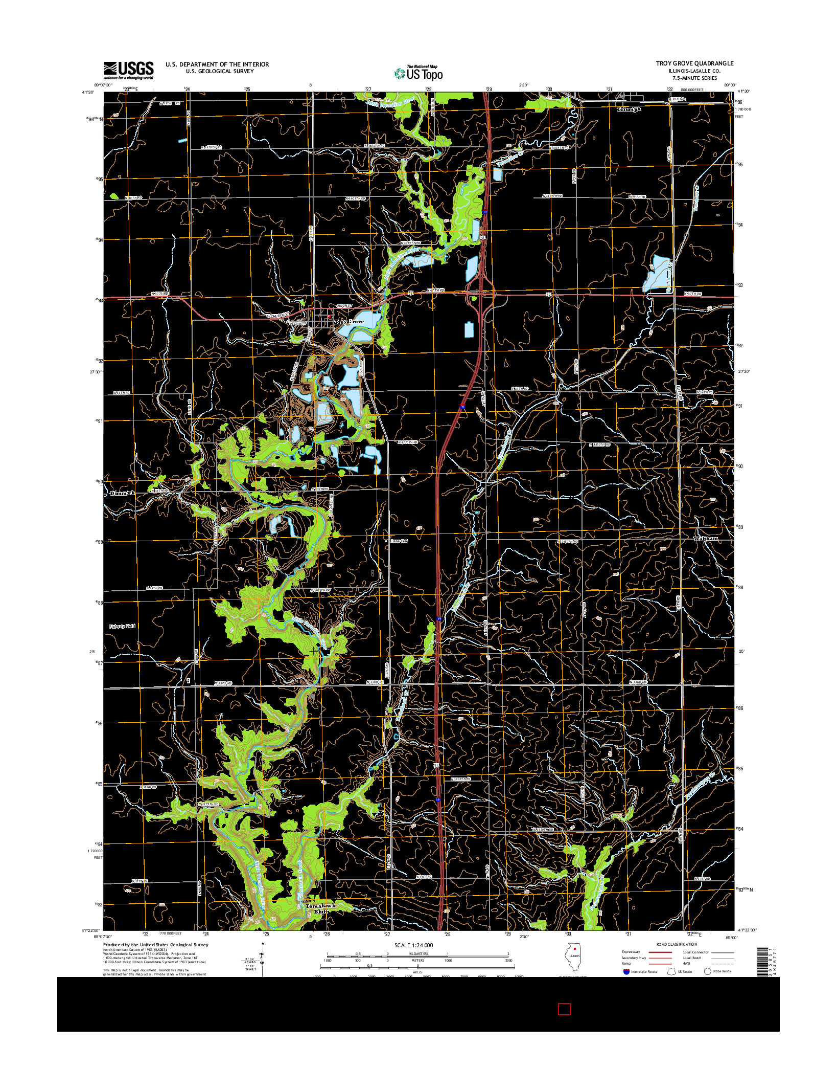 USGS US TOPO 7.5-MINUTE MAP FOR TROY GROVE, IL 2015
