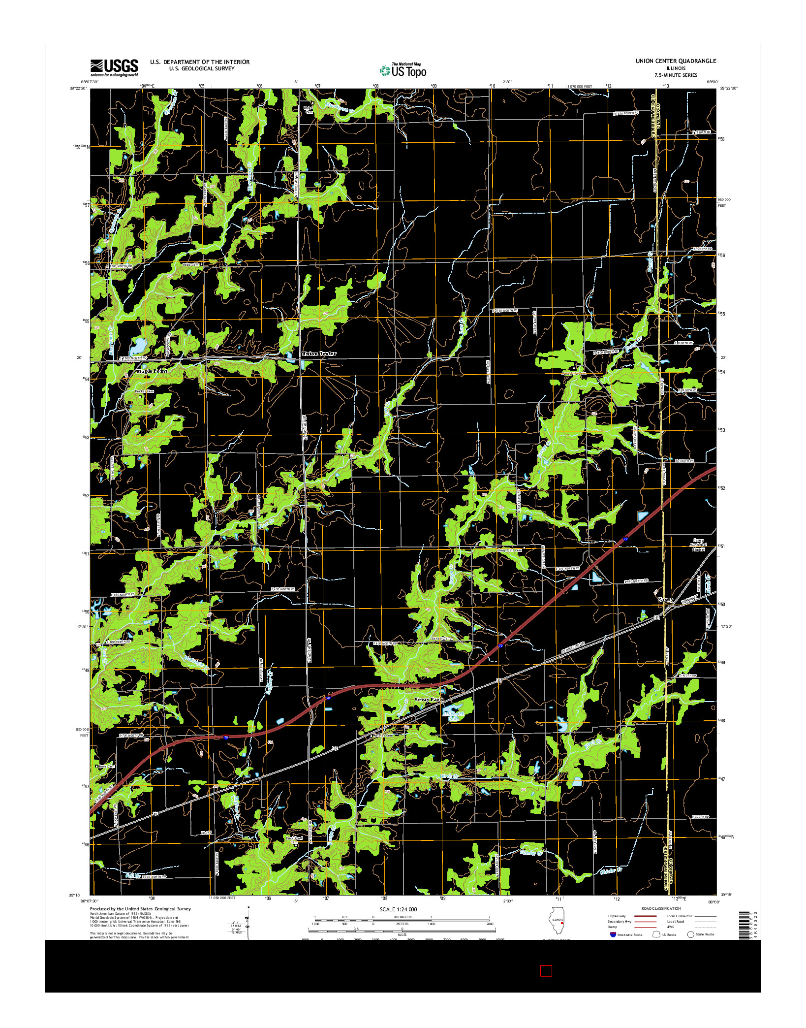 USGS US TOPO 7.5-MINUTE MAP FOR UNION CENTER, IL 2015